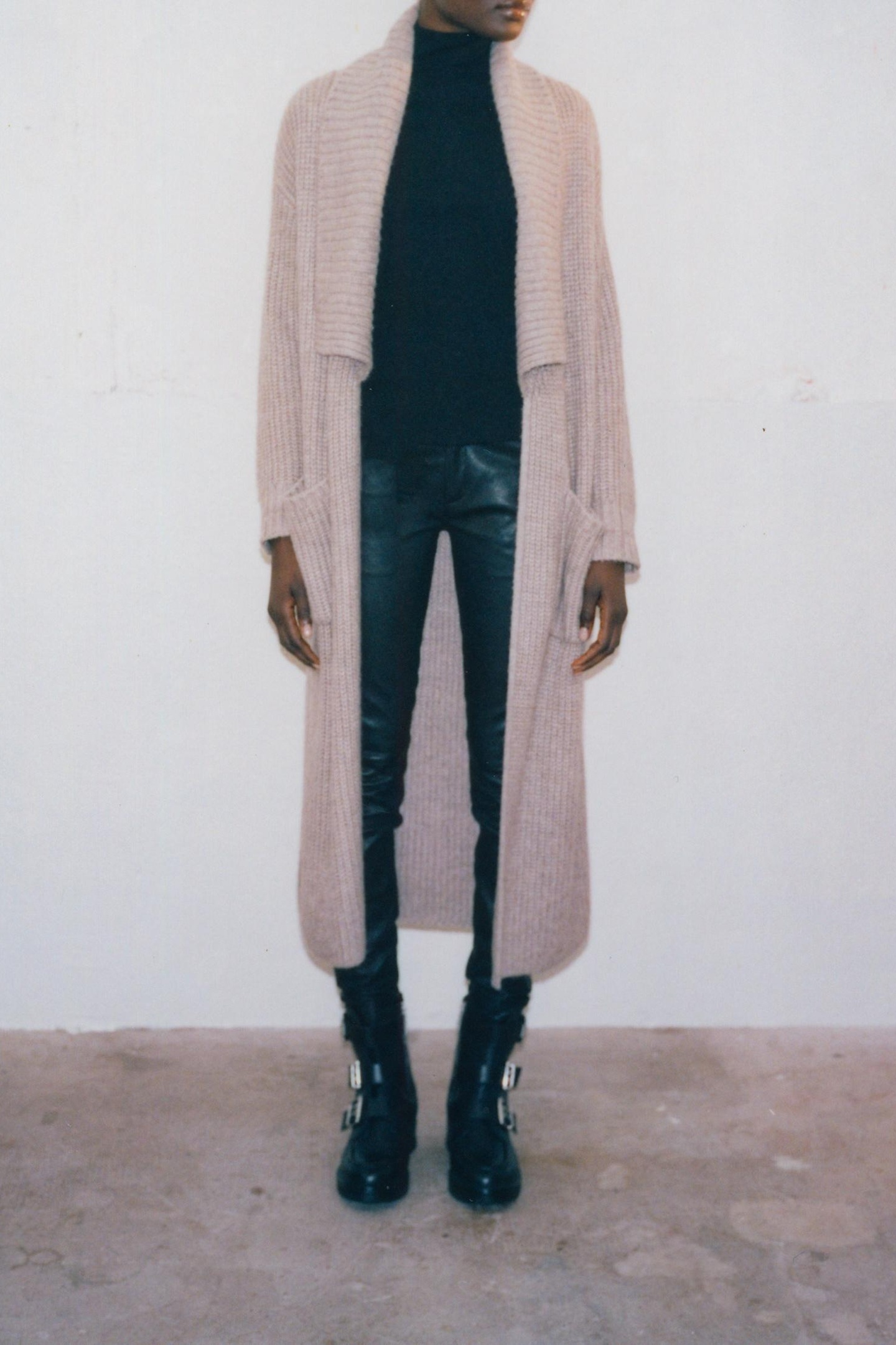 LONG BEIGE KNITTED CARDIGAN 3