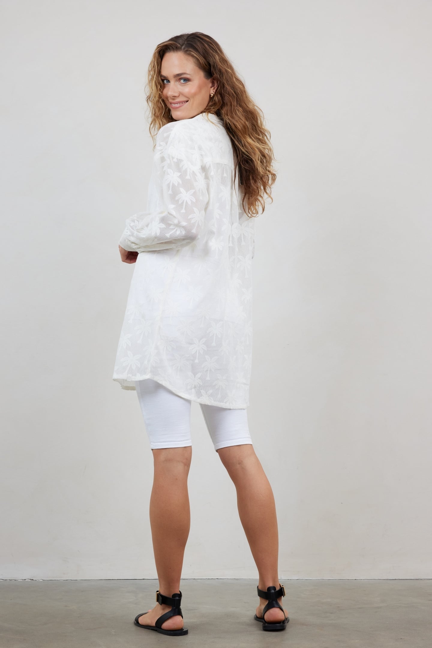 TUNIC PALM JACQUARD IN SNOW WHITE 2