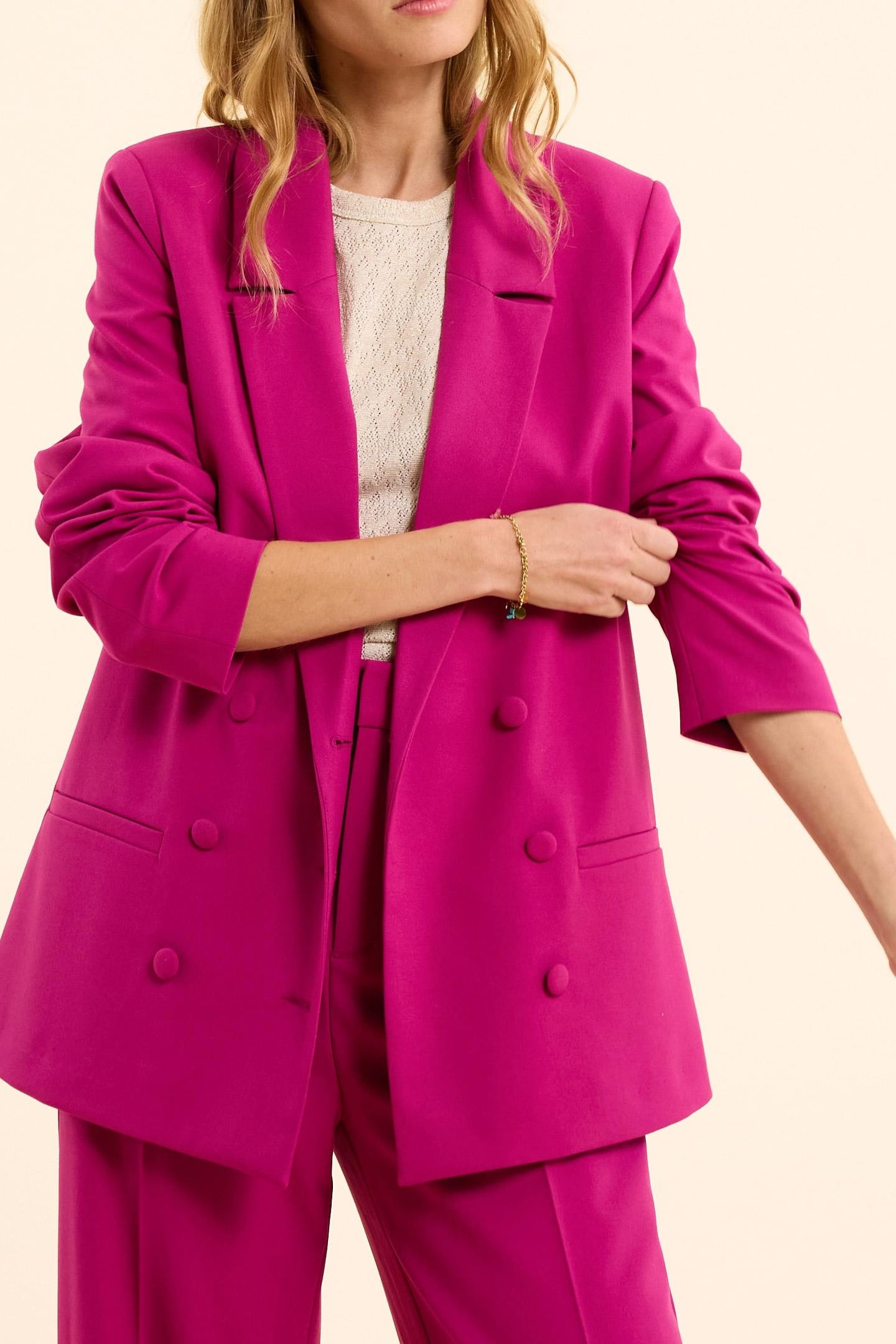 PURPLE DOUBLE-BREASTED SUIT JACKET VIOLINE 1