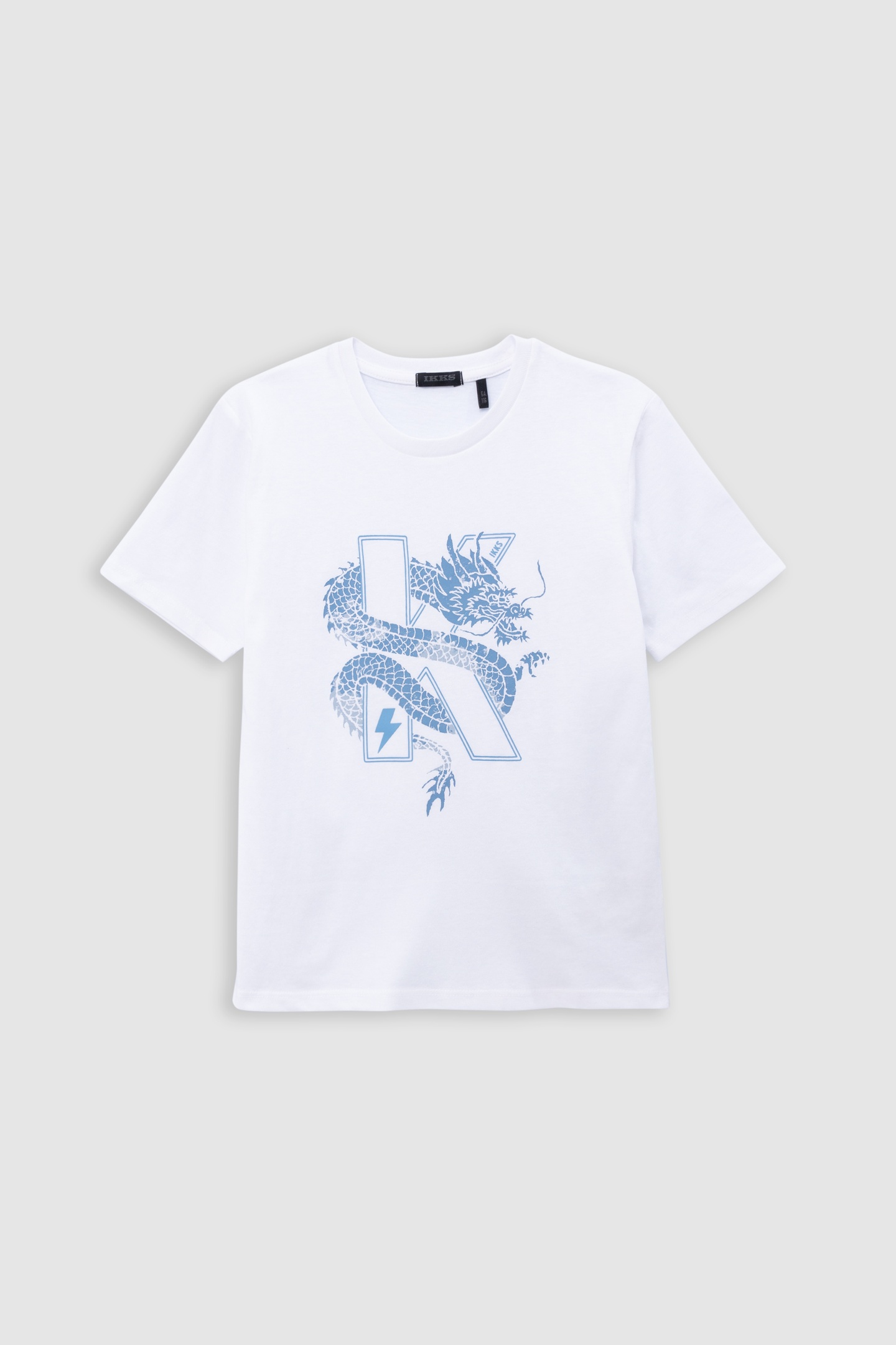WHITE ORGANIC COTTON T-SHIRT DRAGON-K 1