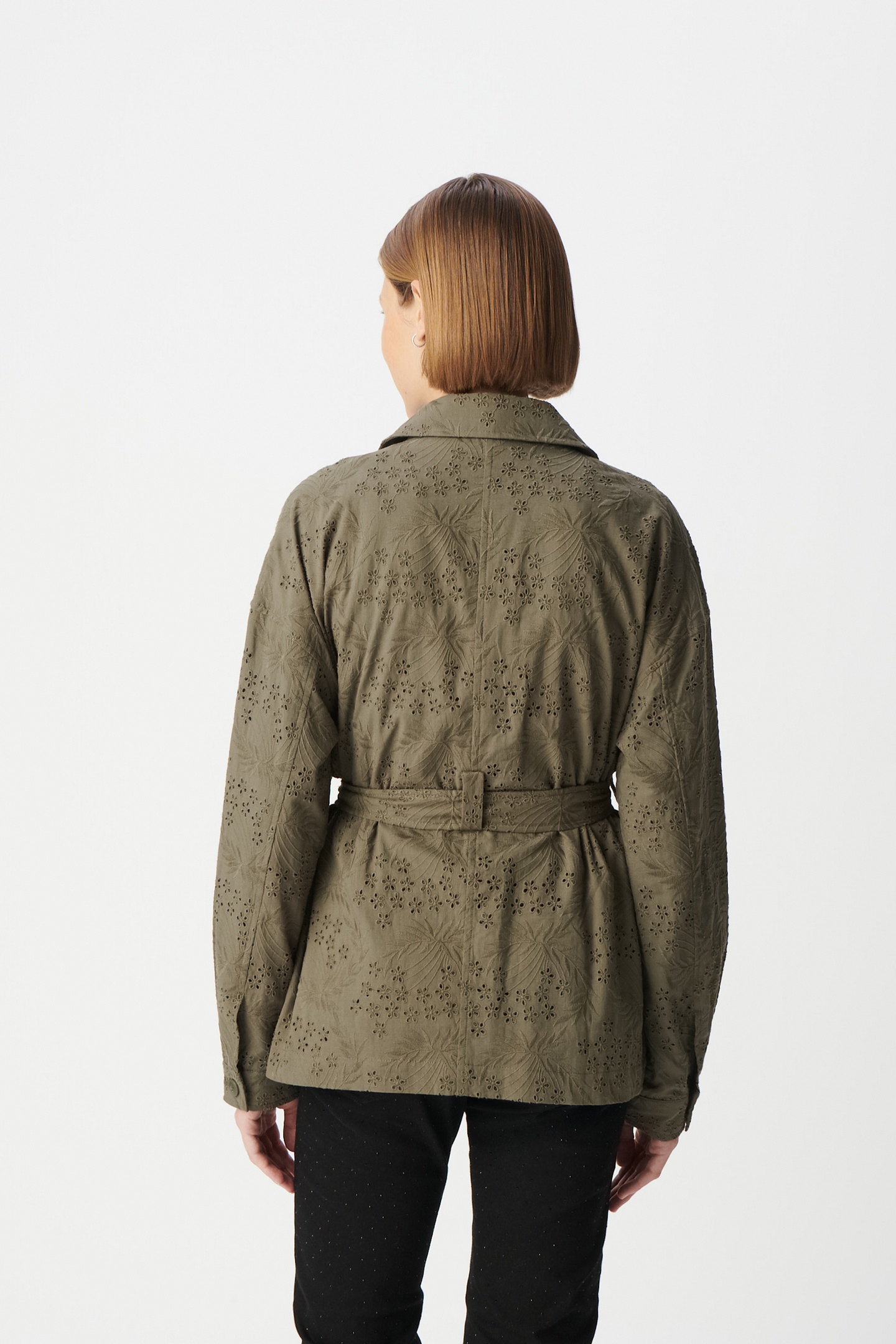 SAHARIENNE KHAKI ORGANIC COTTON EMBROIDERY ANGLAISE 3