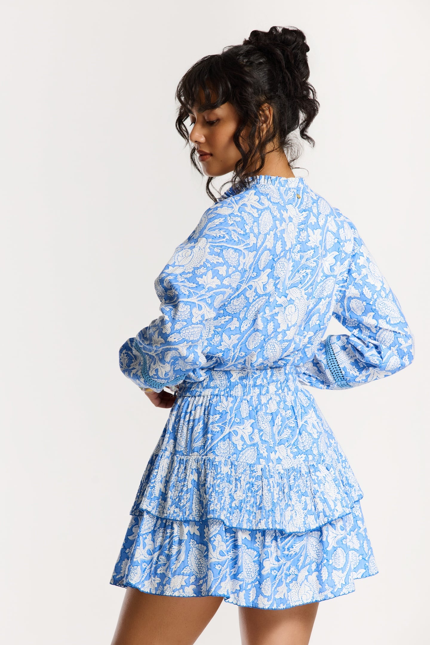 ELSIE BLOUSE FLOWER BLUE PERIWINKLE FLOWER 6