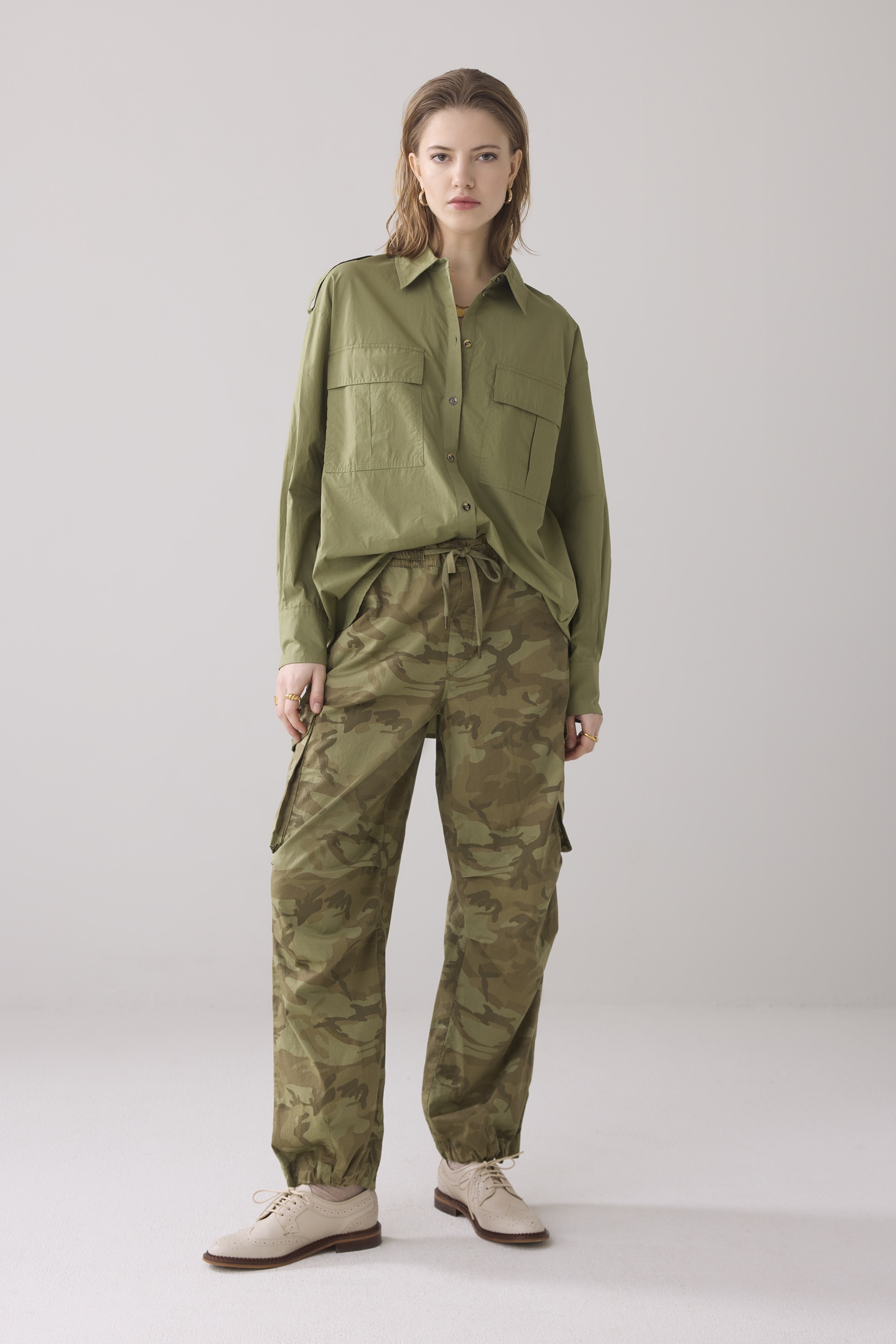 EPAULETTEN BLOUSE CRISPY POLIN COMBAT GREEN 1