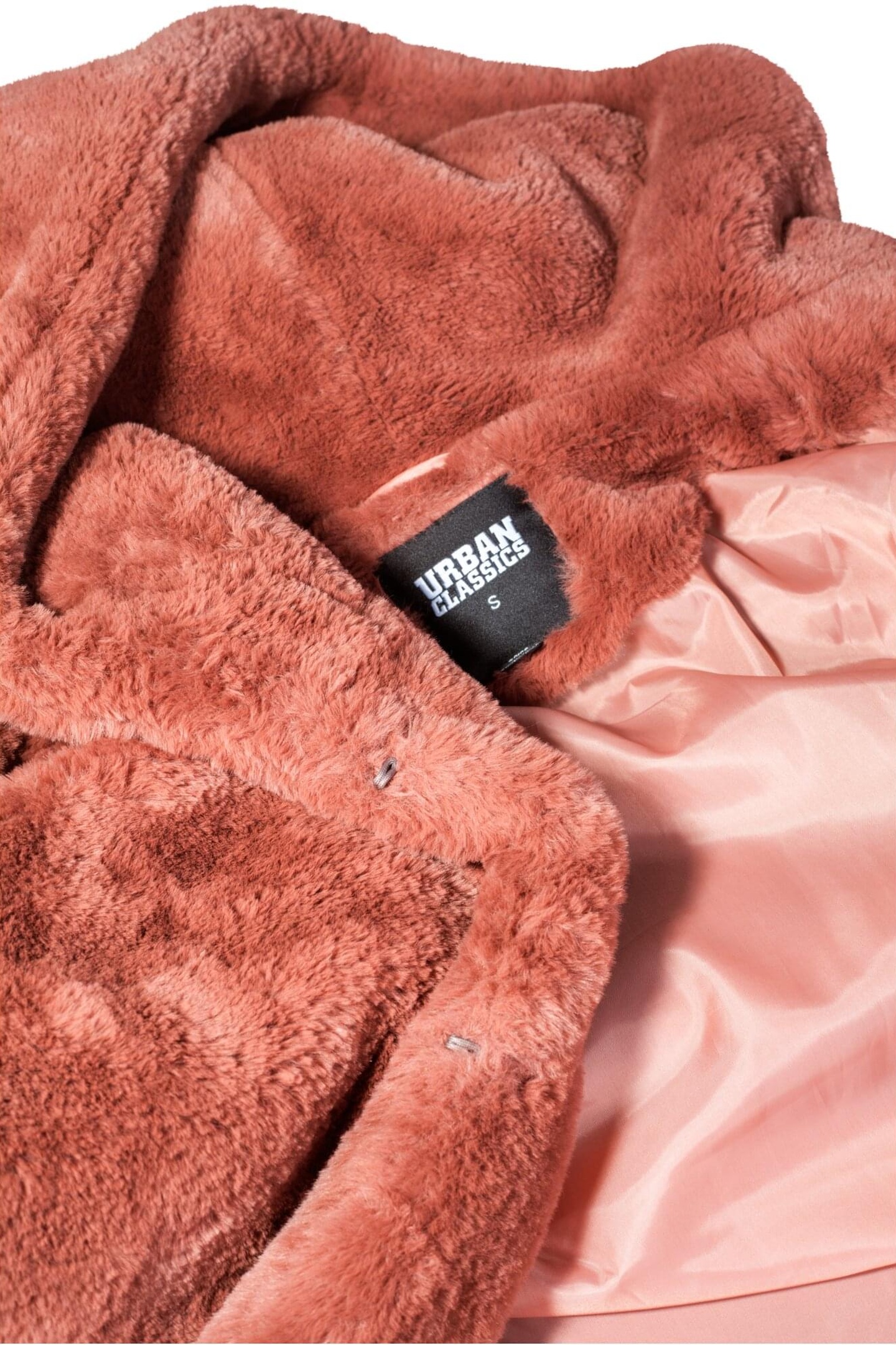 LADIES HOODED TEDDY COAT DARKROSE 10