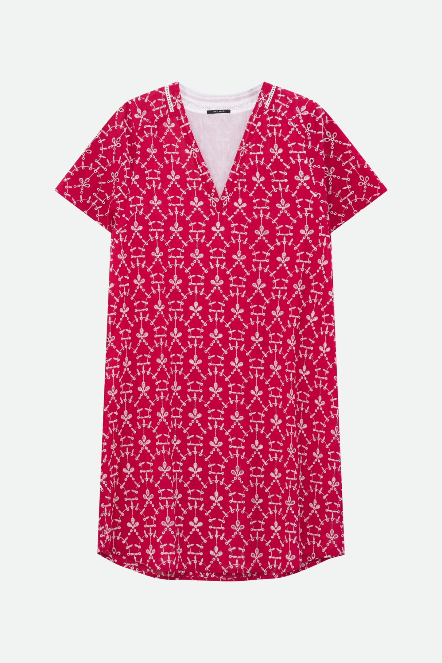 REKO - PINK DRESS WITH ALL-OVER EMBROIDERY 6