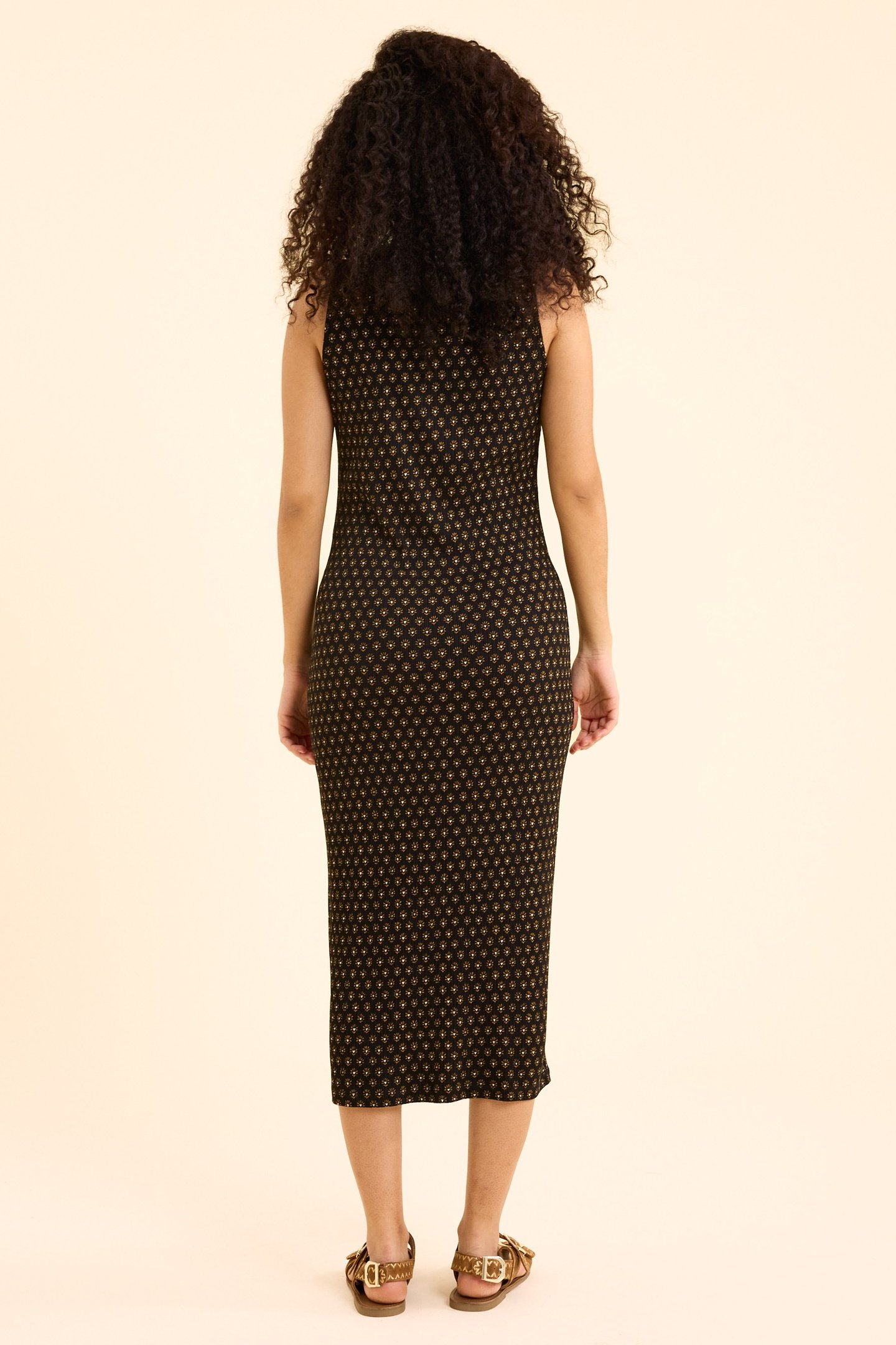 BLACK FLORAL HEART PRINT TUBE DRESS BLACK 2