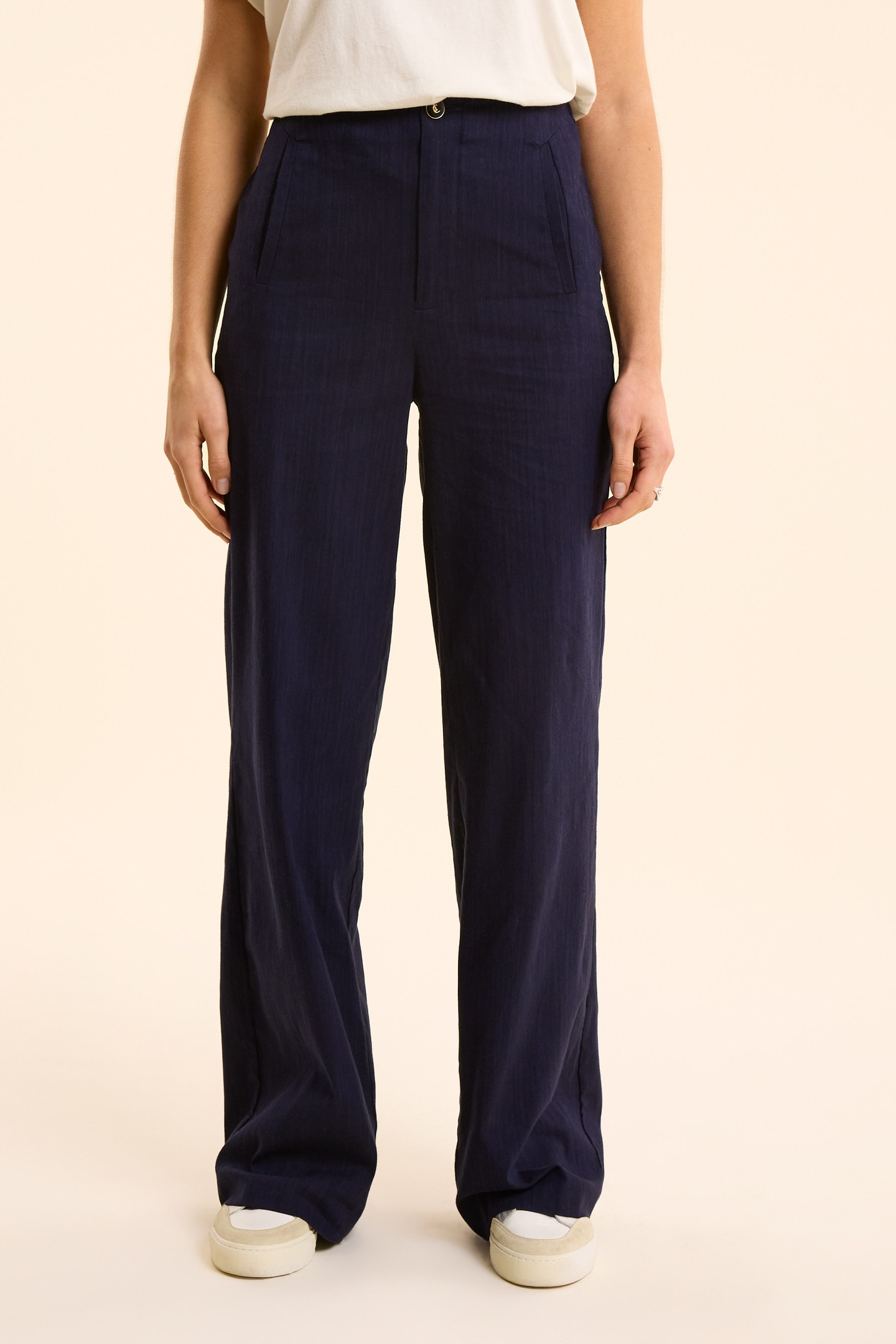 ICode Wide-leg Navy Suit Pants Marine Maat: 42 | Pantalons Outlet | Dames | Blauw