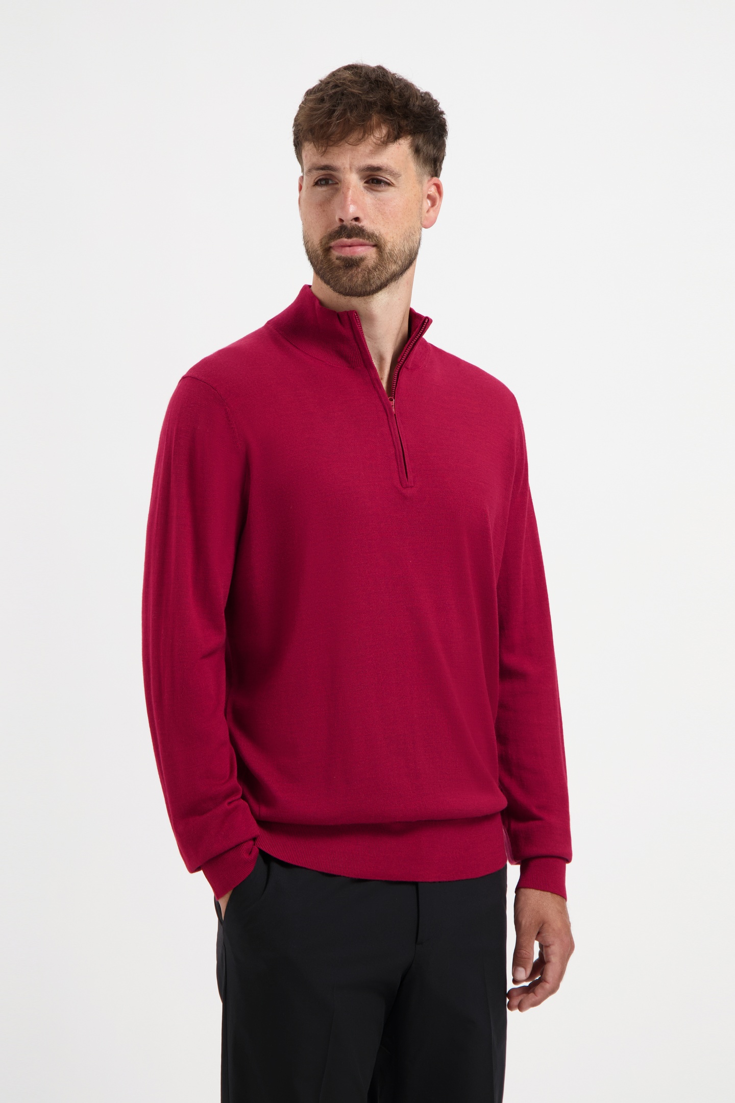 ZIP UP 100% MERINO EMBER RED 1