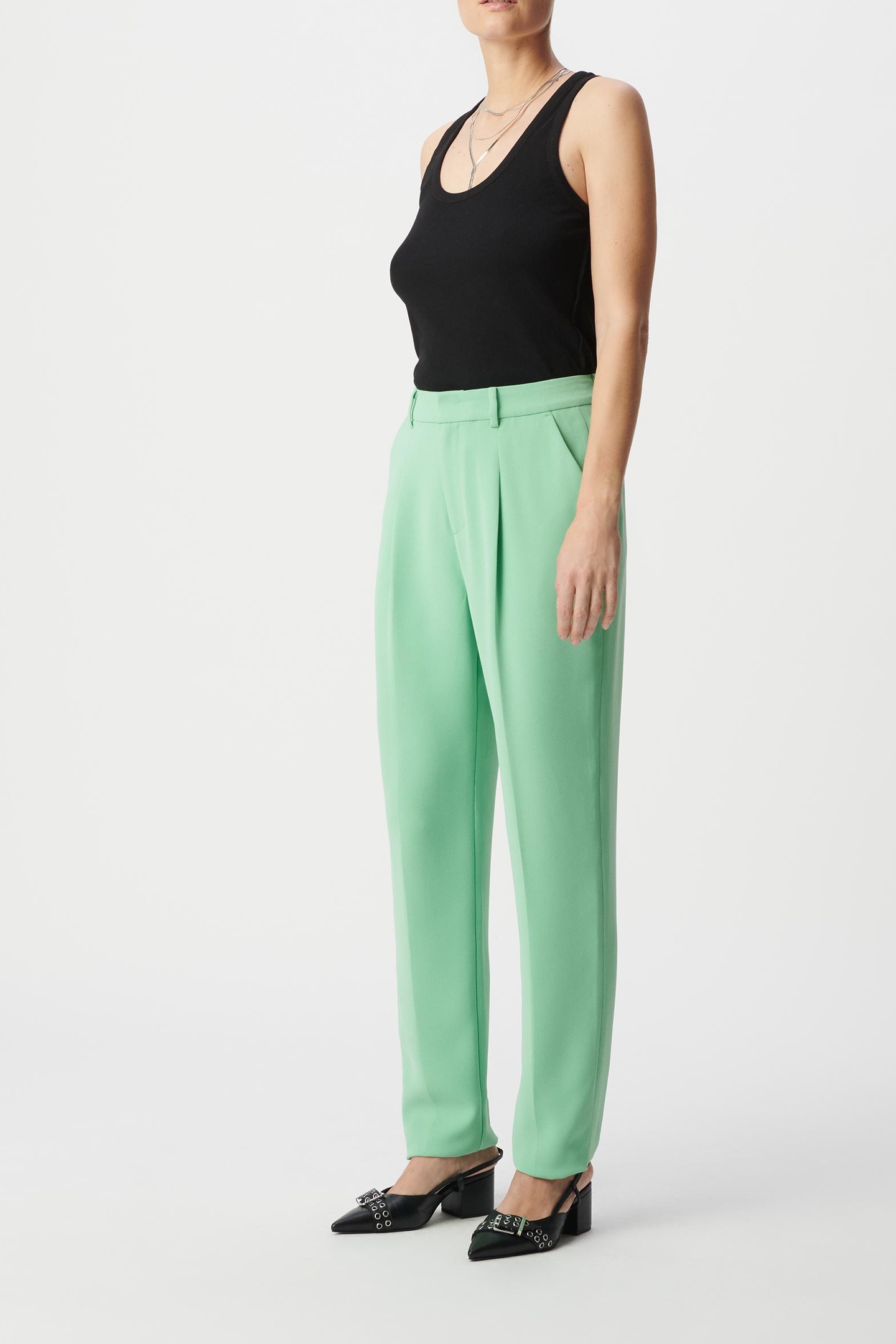 GREEN RECYCLED POLYESTER SUIT PANTS 3