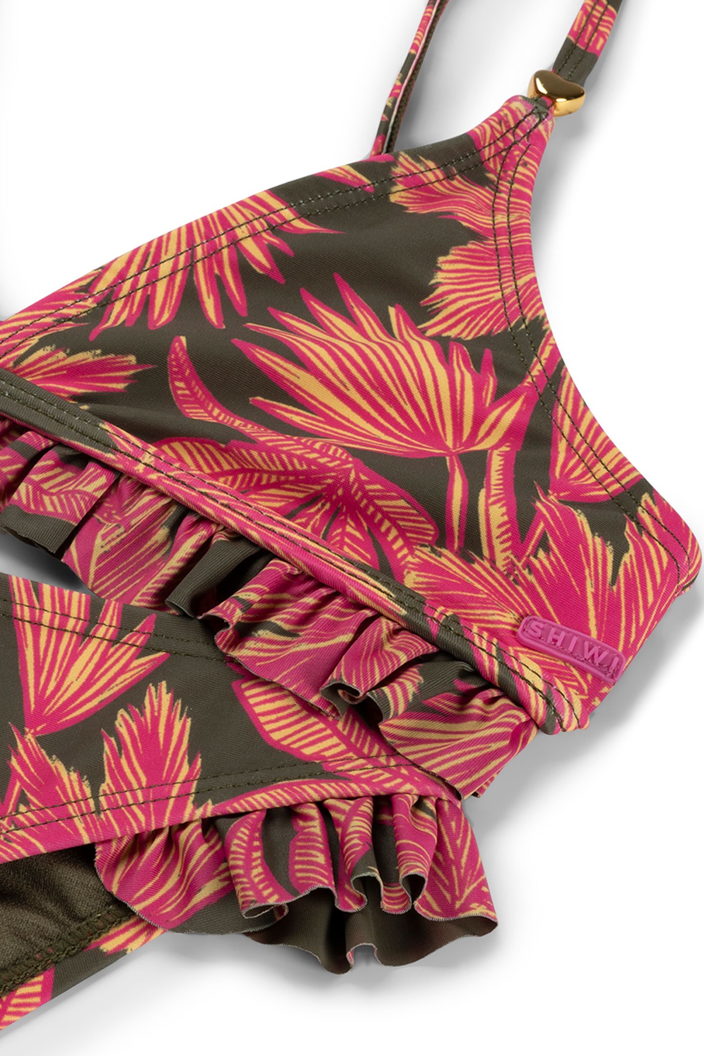 GIRLS ROSIE BIKINI SET PALM LEAVES FOREST GREEN LEAVES 3