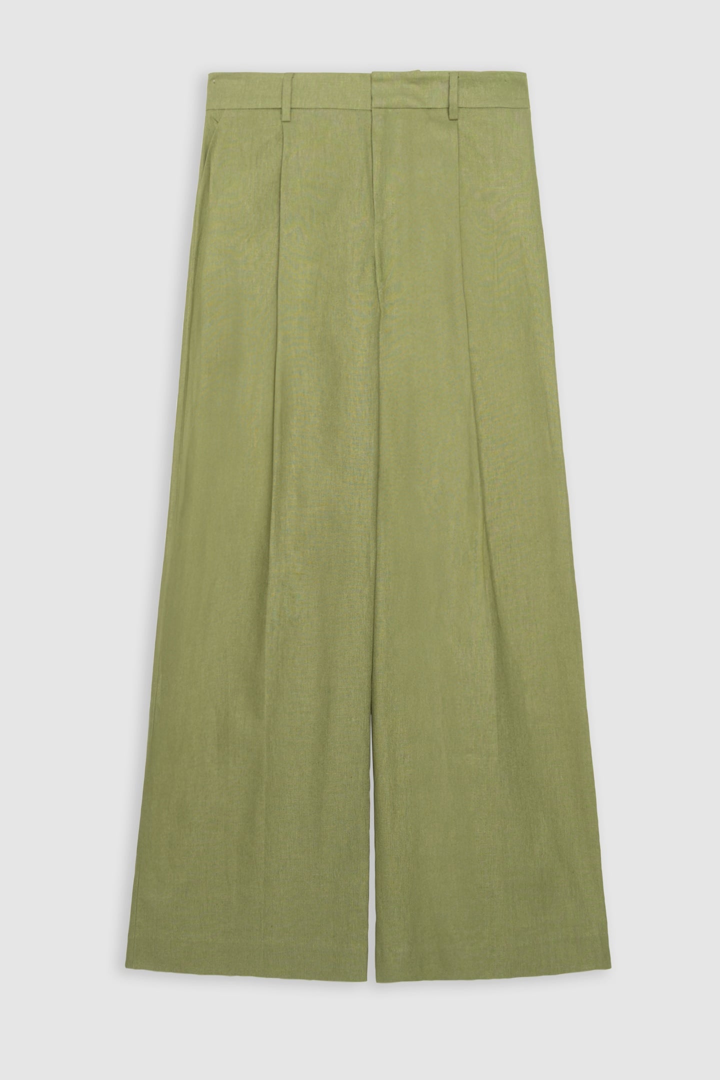 GREEN LINEN AND COTTON SUIT PANTS 5