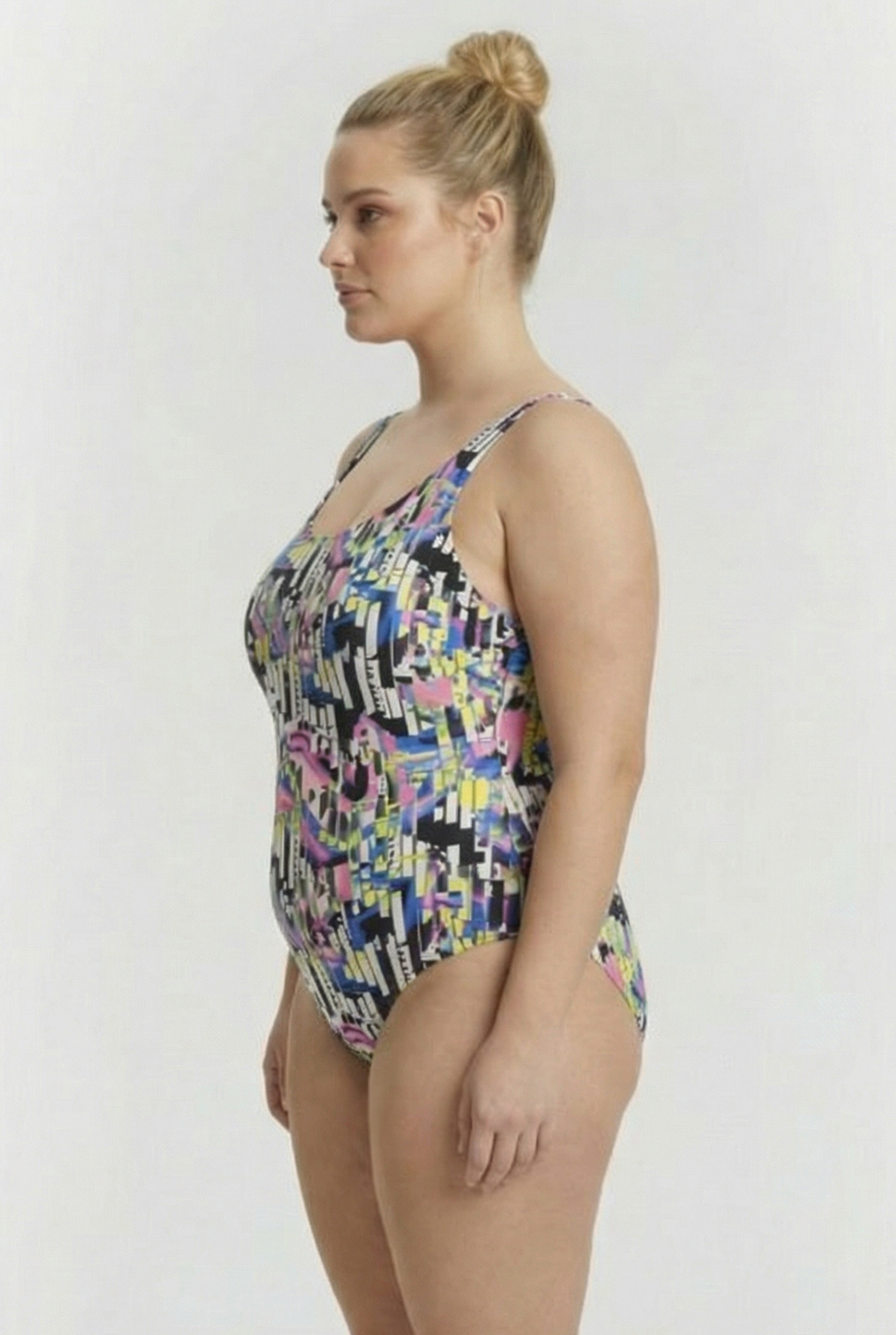 WOMEN'S BODYLIFT SWIMSUIT CAROLINA U BAC BLACK MULTI 3