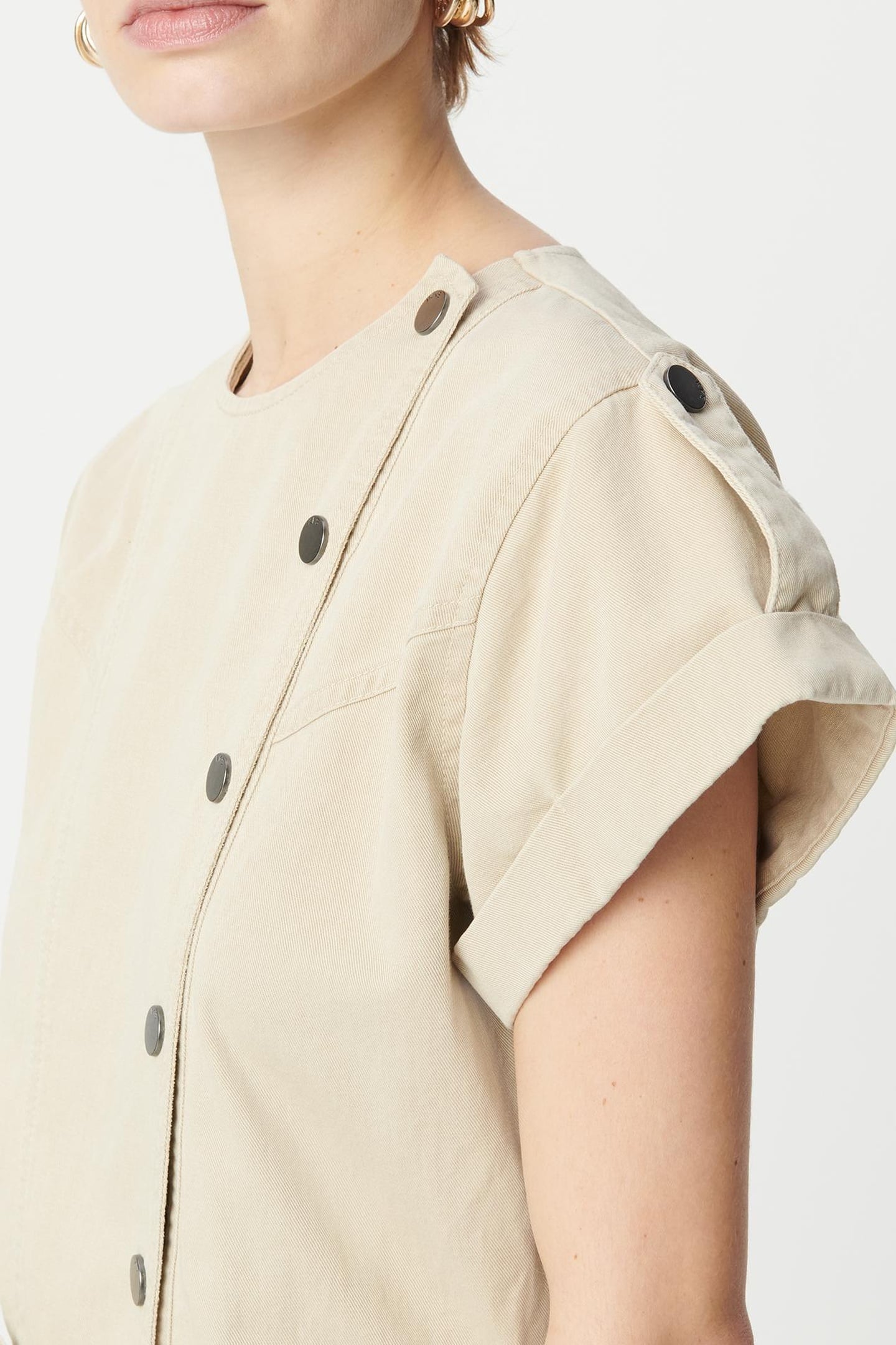 BEIGE JUMPSUIT WITH ASYMMETRICAL CLOSURE 6