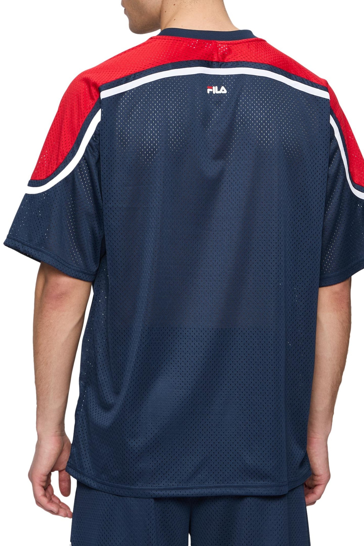 LOMMEL OVERSIZED MESH TEE BLACK IRIS-TRUE RED 3