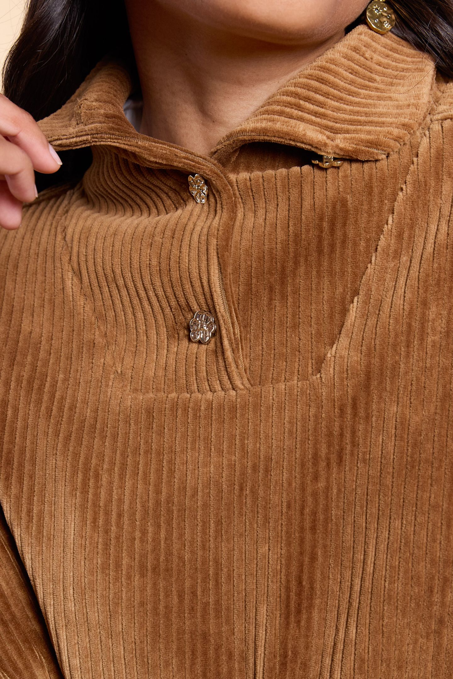 CAMEL CORDUROY SWEATER CAMEL 6
