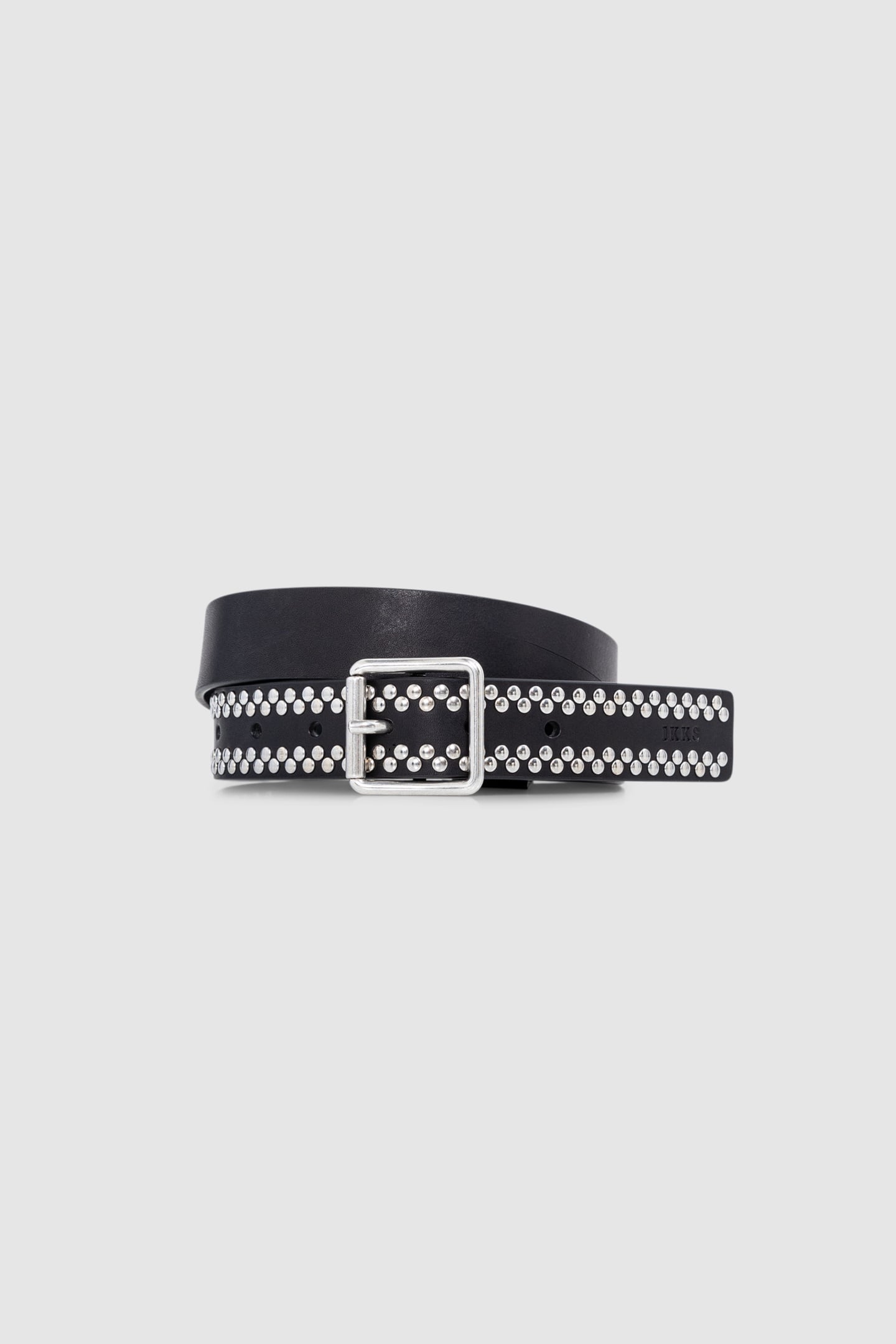 BLACK LEATHER BELT WITH STUD DETAIL 1