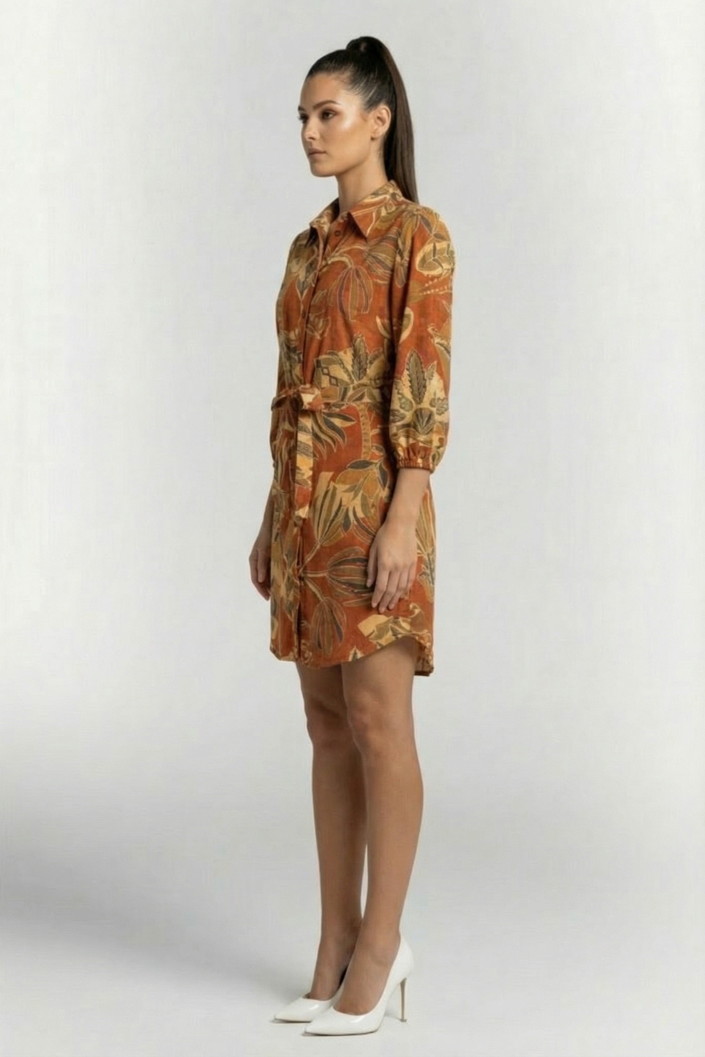 TUNIC NOELLE IN COPPER WITH PALMA PRINT 3