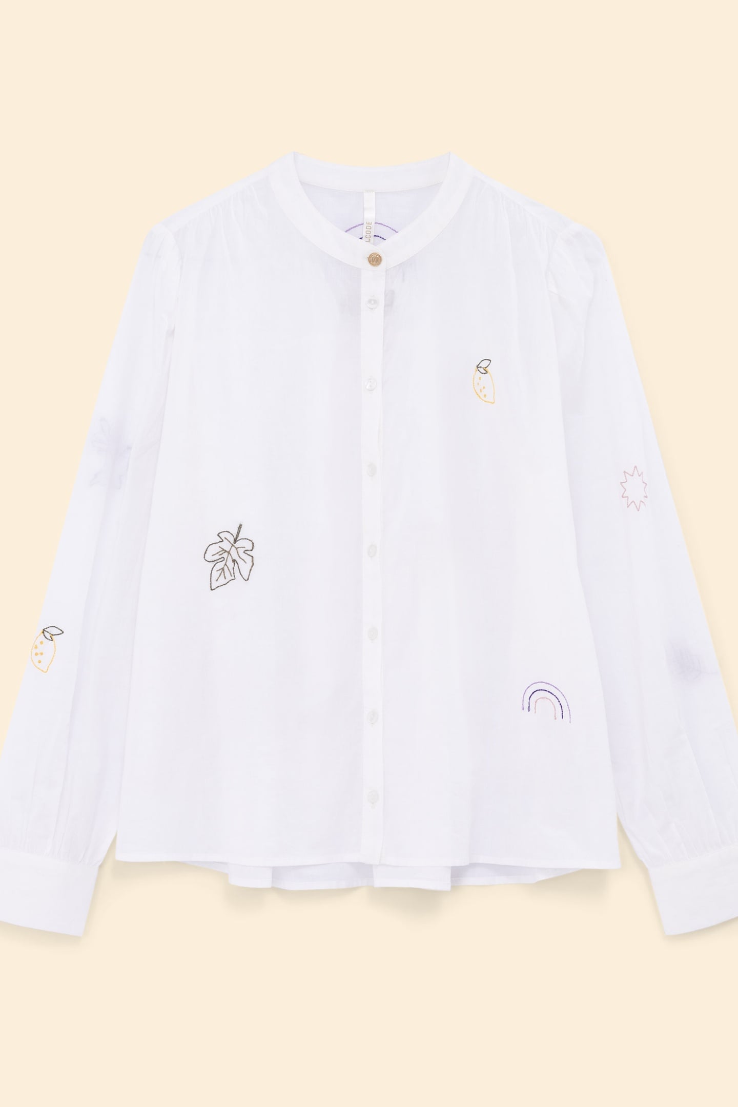 WHITE SHIRT WITH COLORED EMBROIDERY OFF-WHITE 7