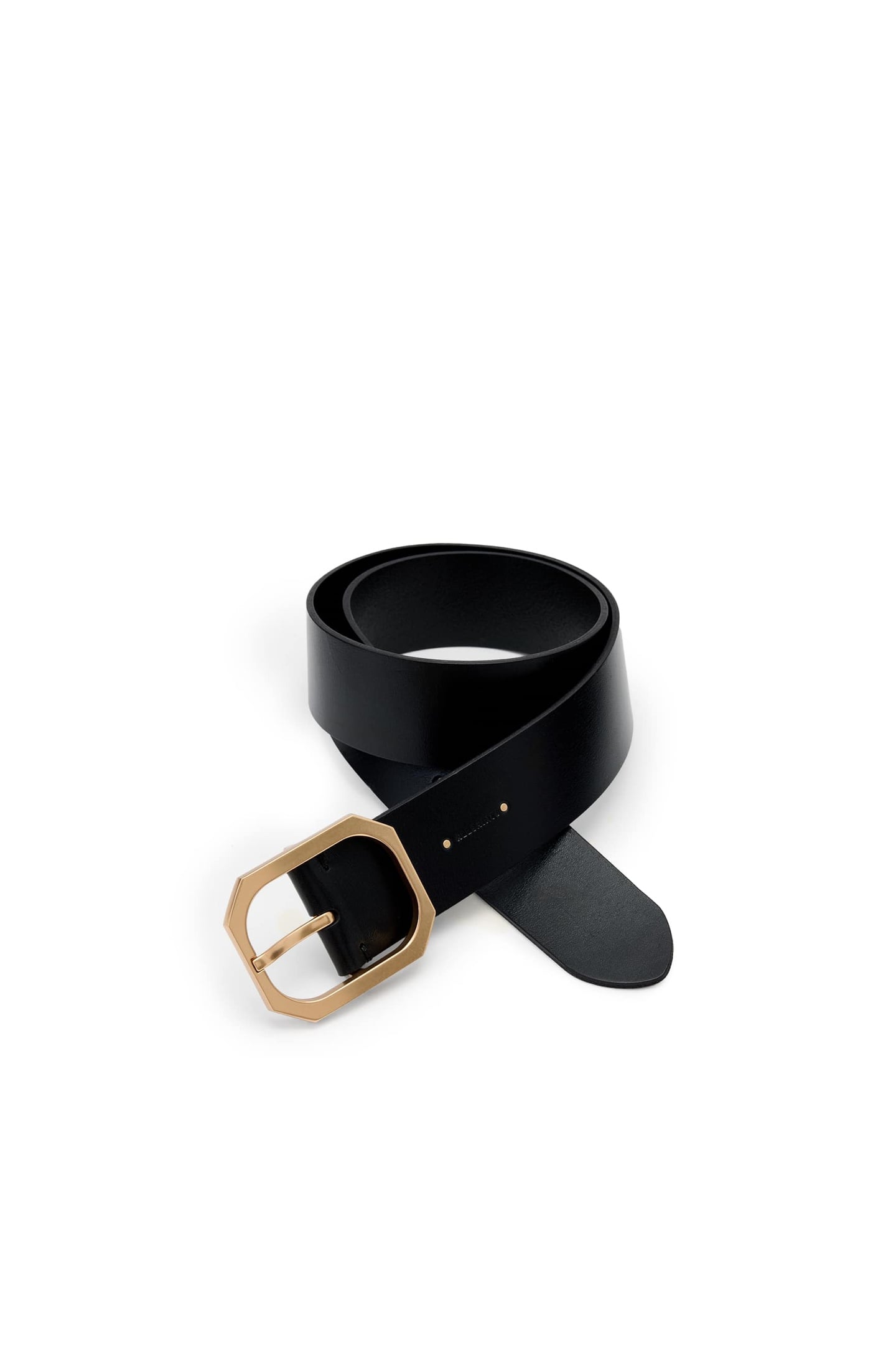 TINA HEX BELT BLACK/WARM BRASS 1