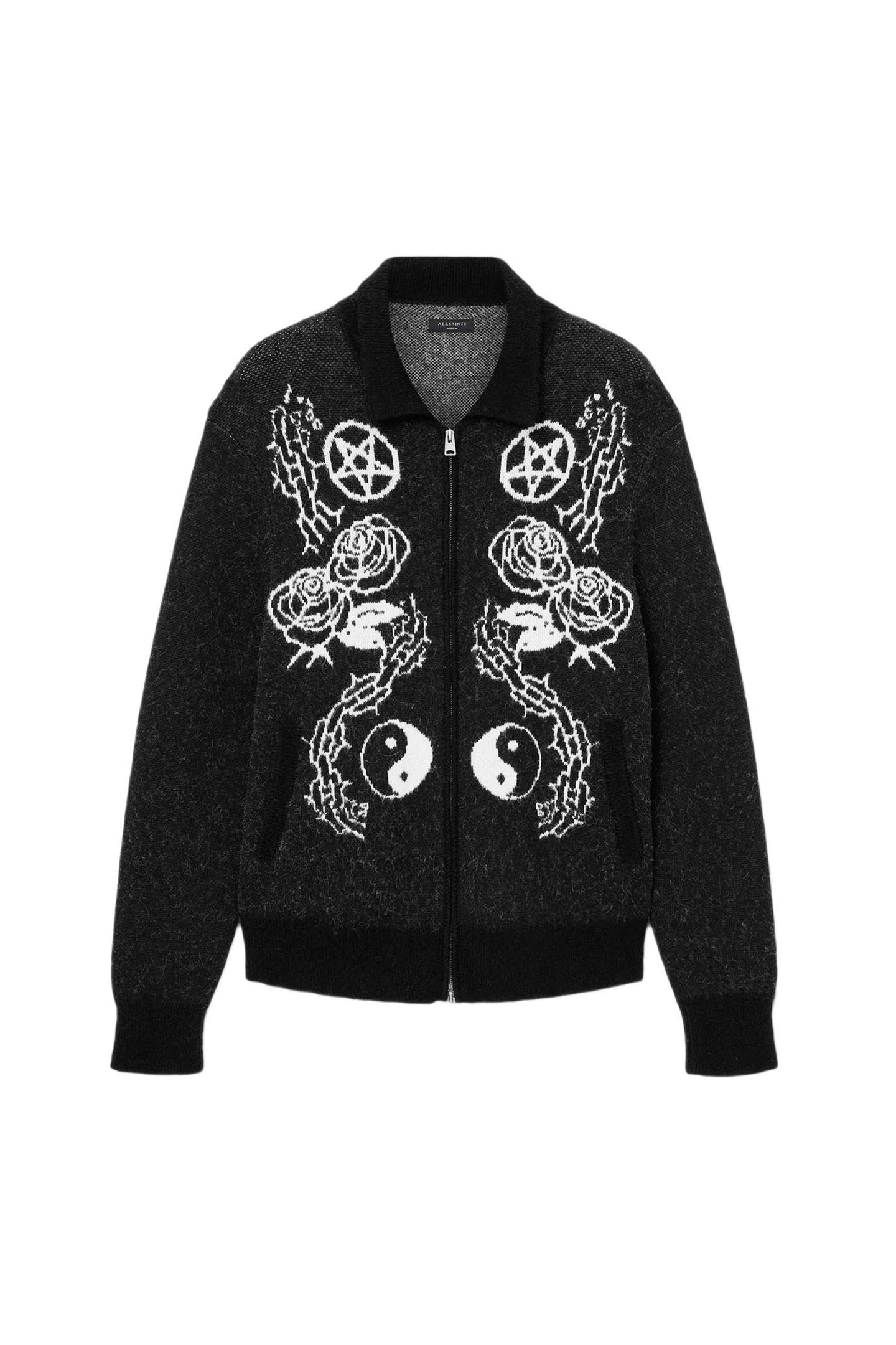 WARNER CARDIGAN CINDER BLACK/WHITE 7