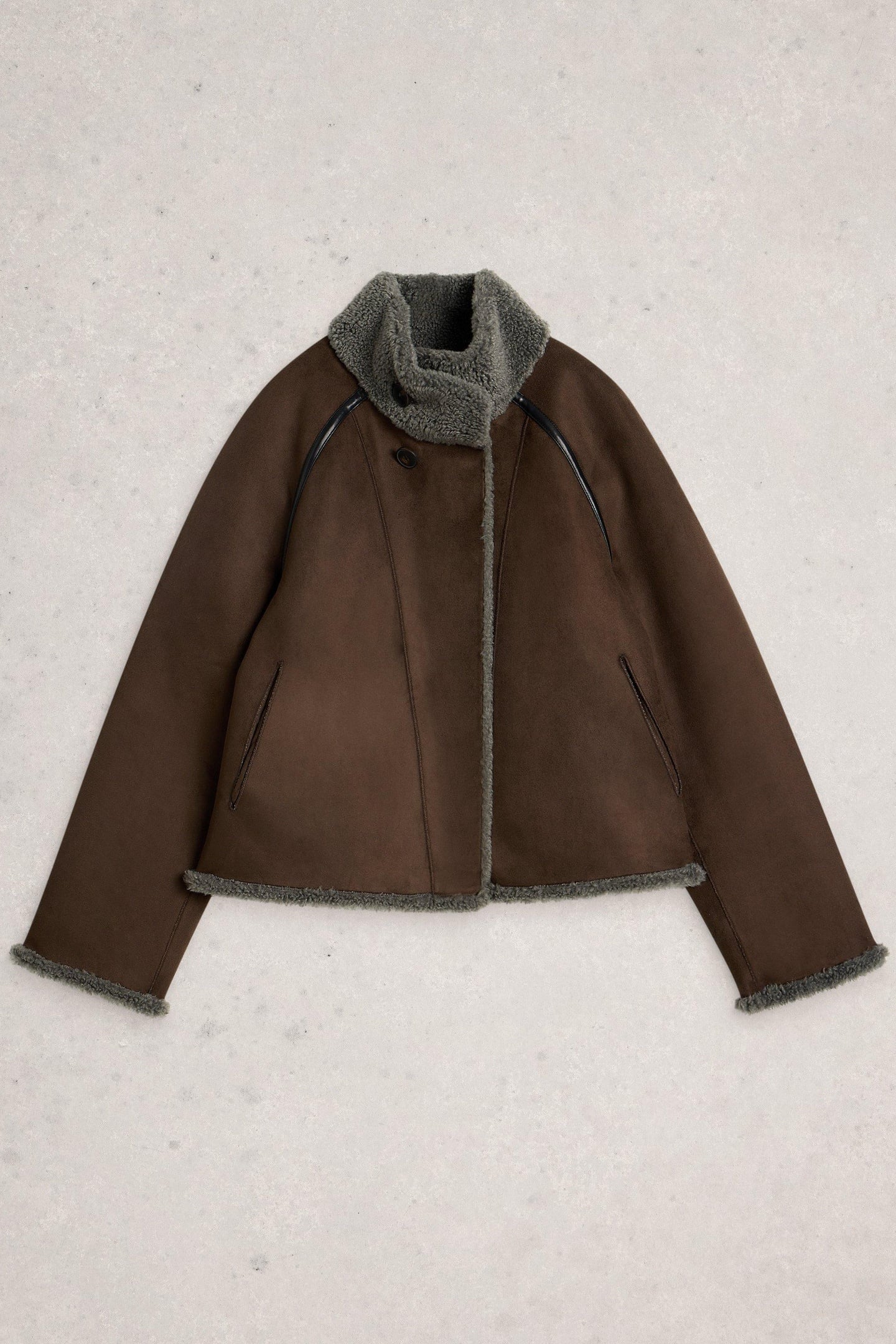 ADLEY REVERSIBLE BORG JACKET GREY MULTI 4