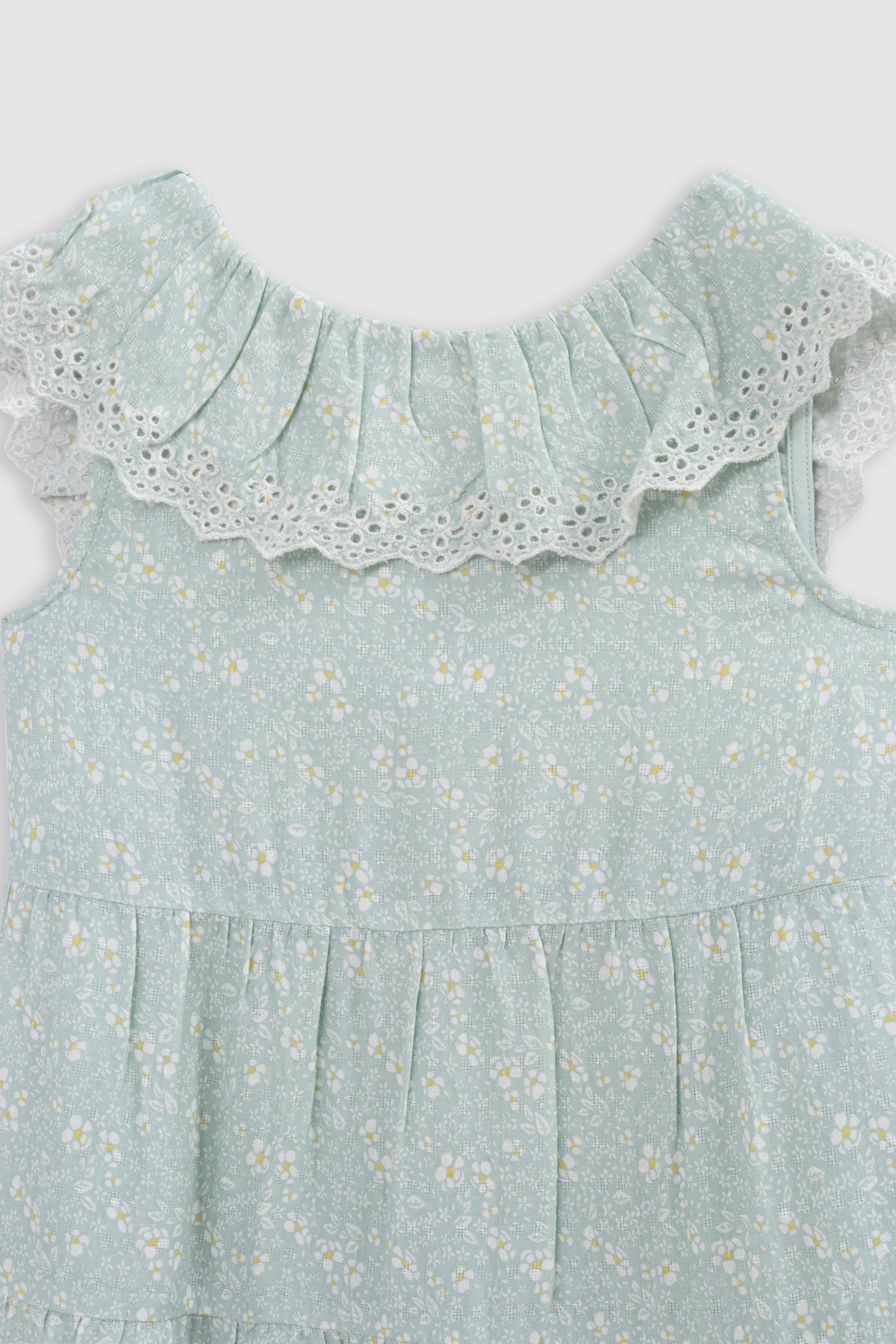 WATER GREEN FLORAL PRINT LONG DRESS 3