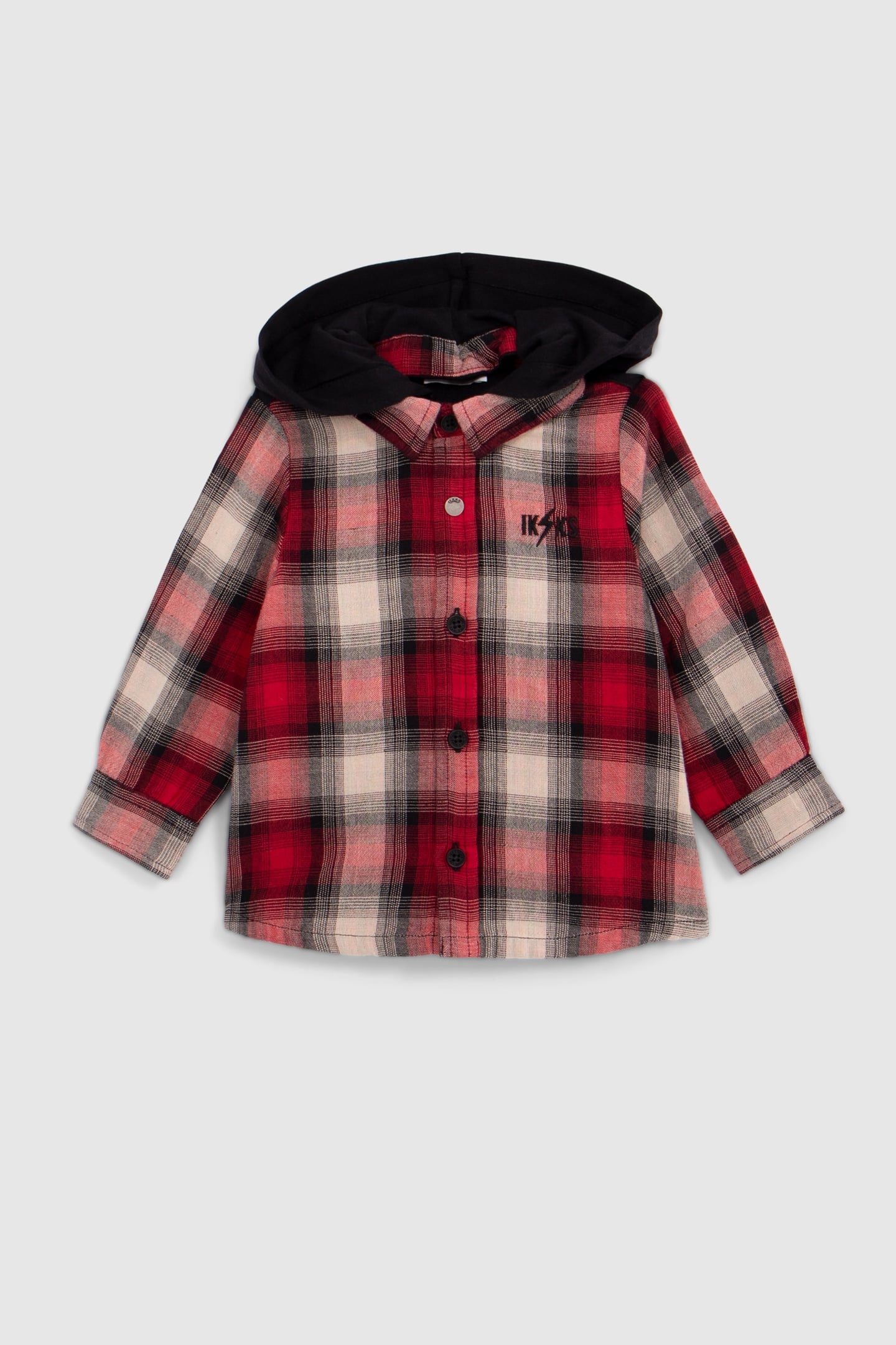 RED TWO-PLY SHIRT, CHECK PATTERN, BABY BOY 1