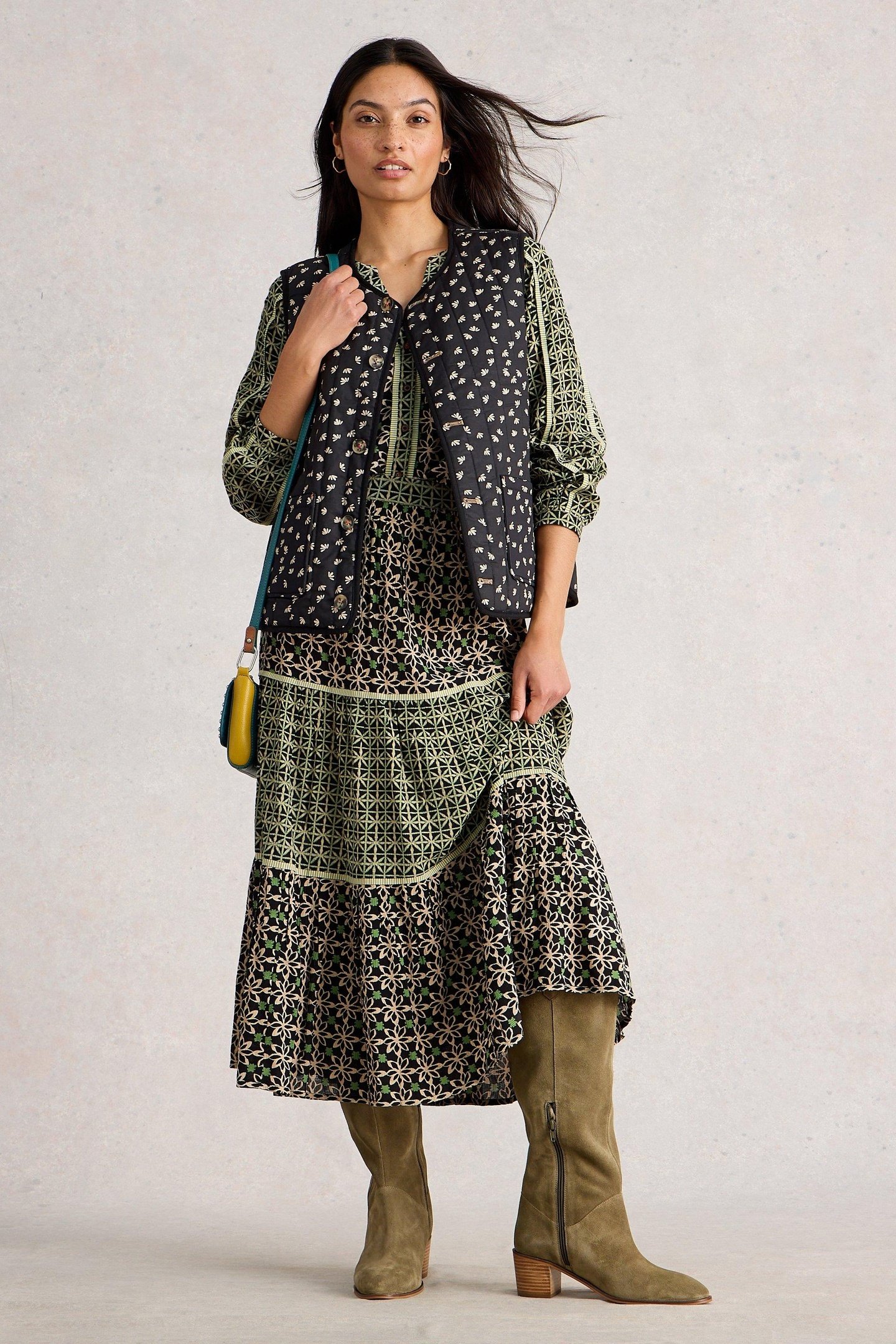 MABEL MIXED PRINT SKIRT BLACK MULTI 1