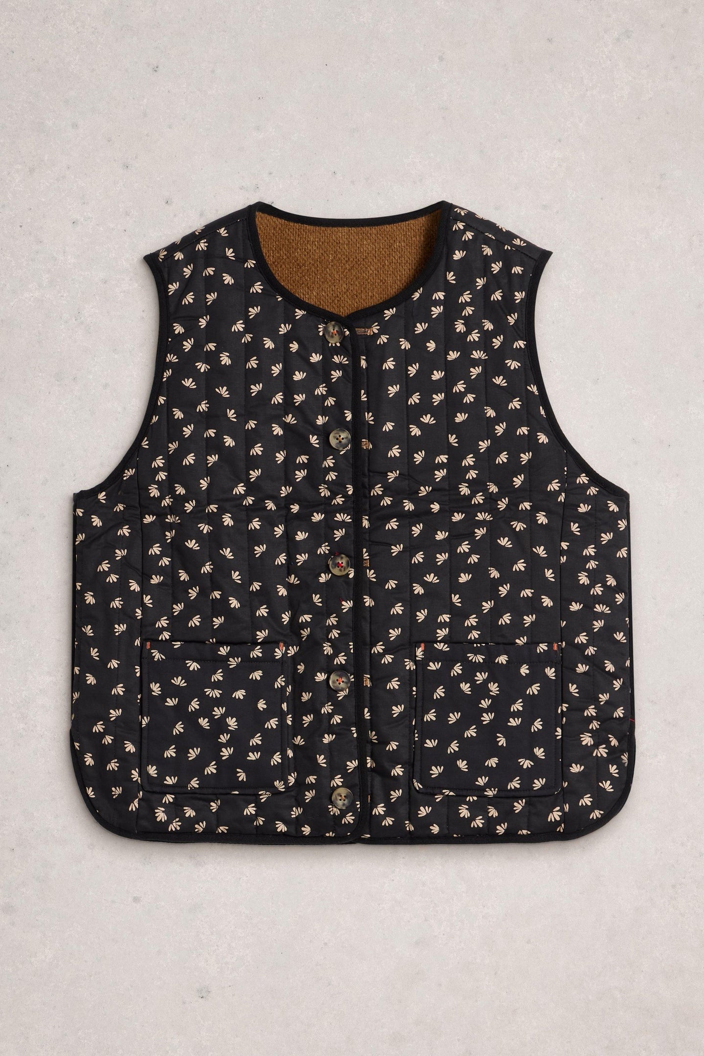 EMMA REVERSIBLE GILET BLACK MULTI 3