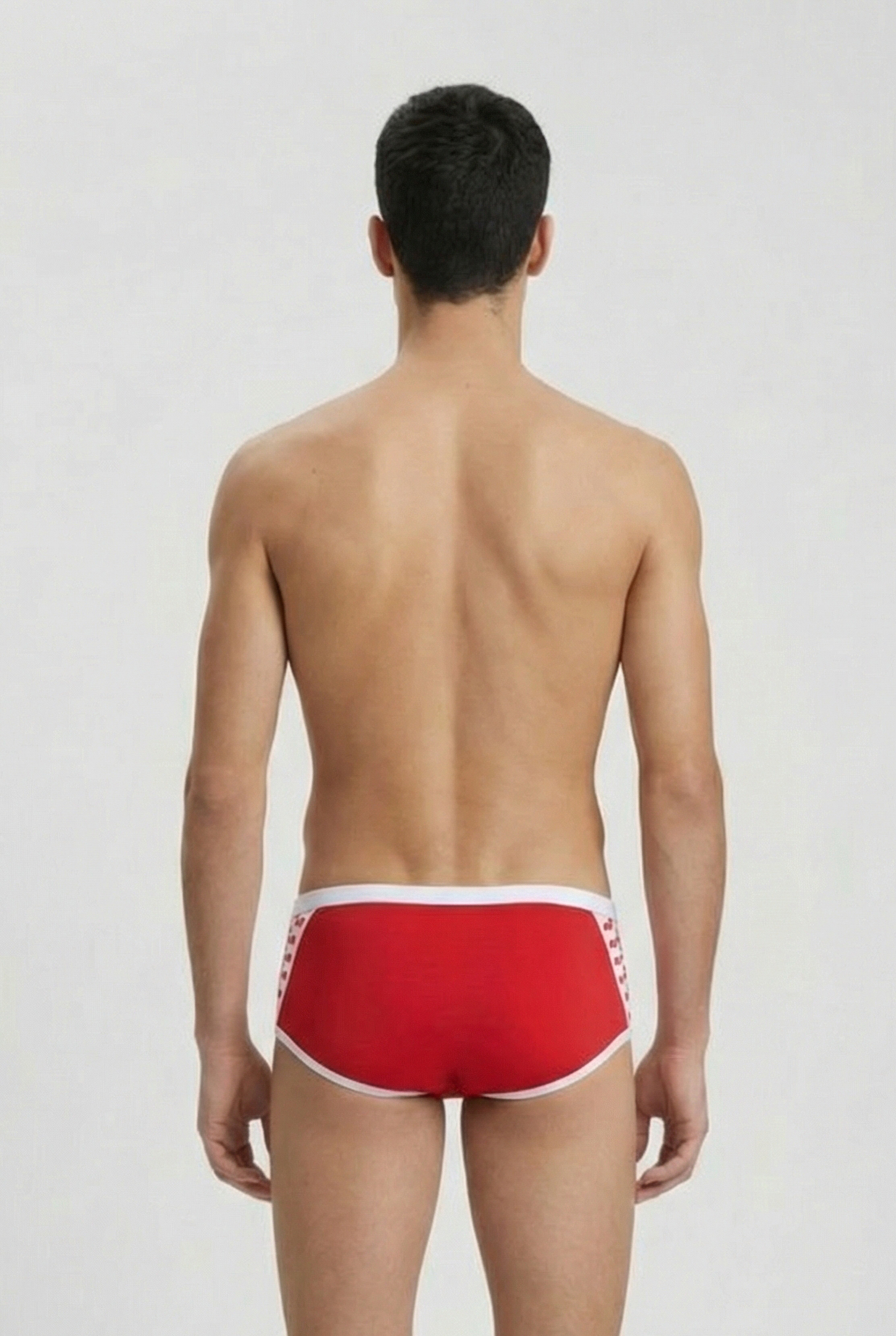 MEN'S ARENA ICONS SWIM LOW WAIST SHORT S RED WHITE 2