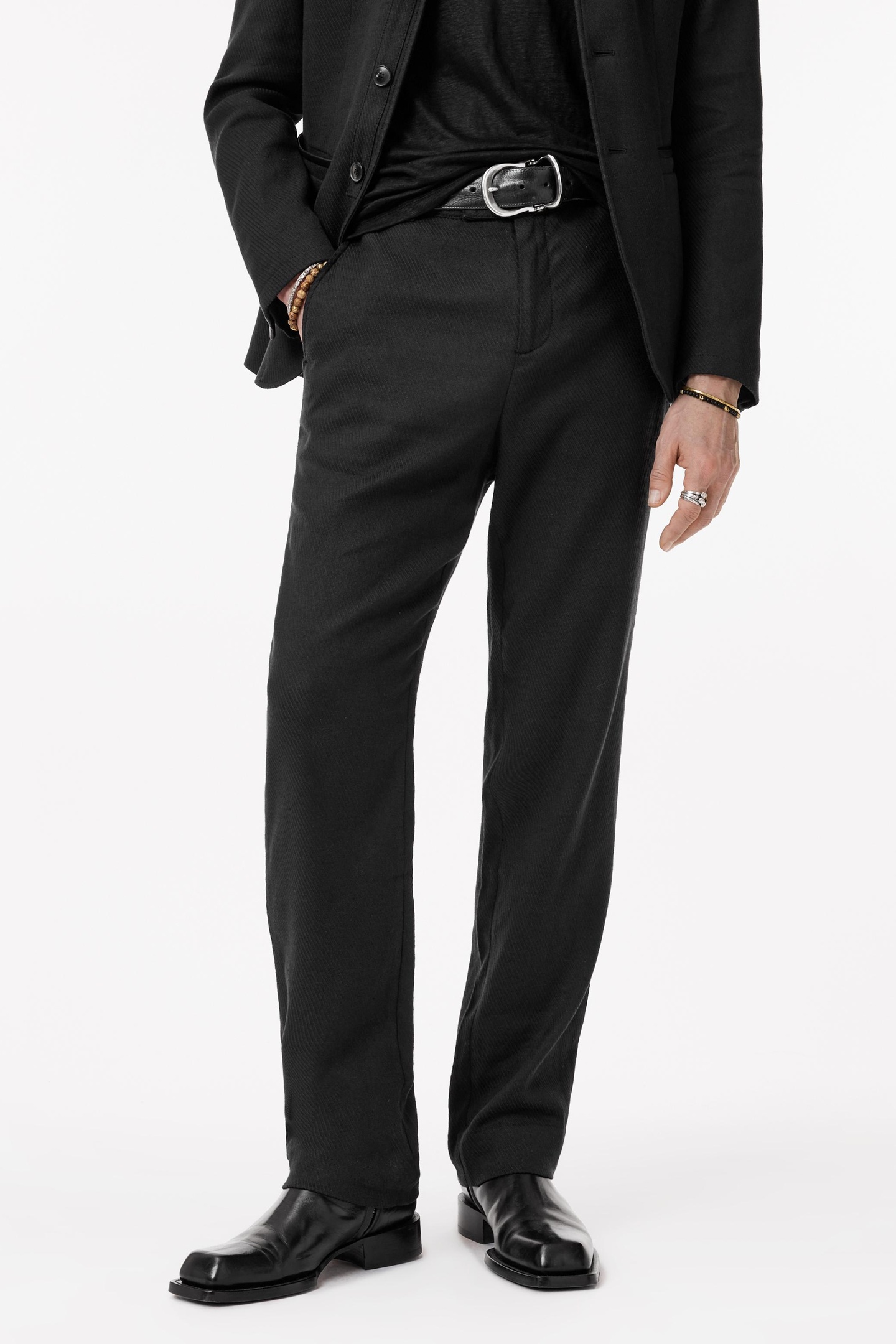 John Varvatos Duncan Pants - Extended Waist Band Pants Black Maat: 50 | Tailored Broeken Outlet | Heren | Zwart