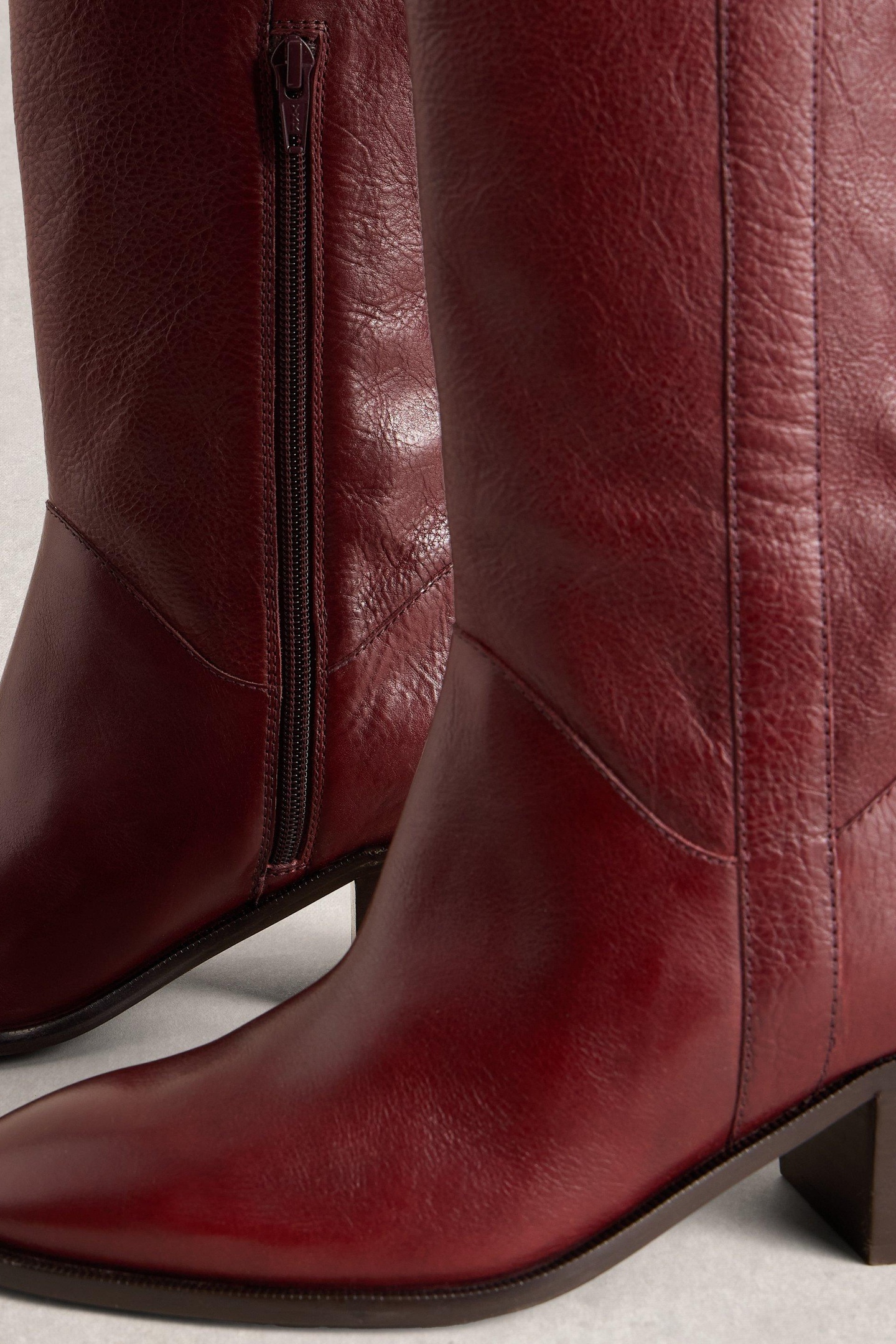 IZZY LEATHER KNEE HIGH BOOT DARK RED 3