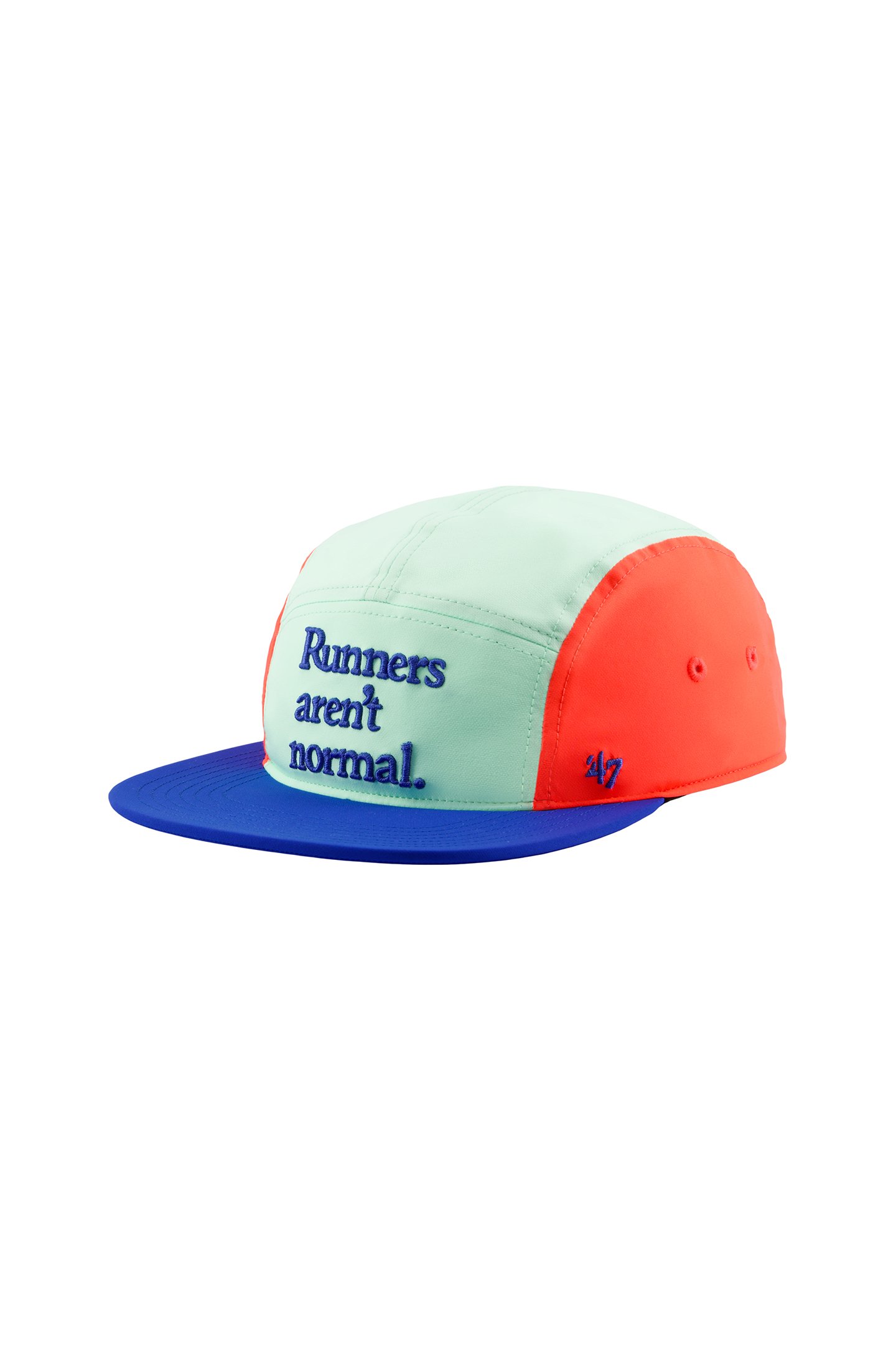 UNISEX '47 5 PANEL RUN HAT LIGHT BLUE GREEN ORANGE by New Balance