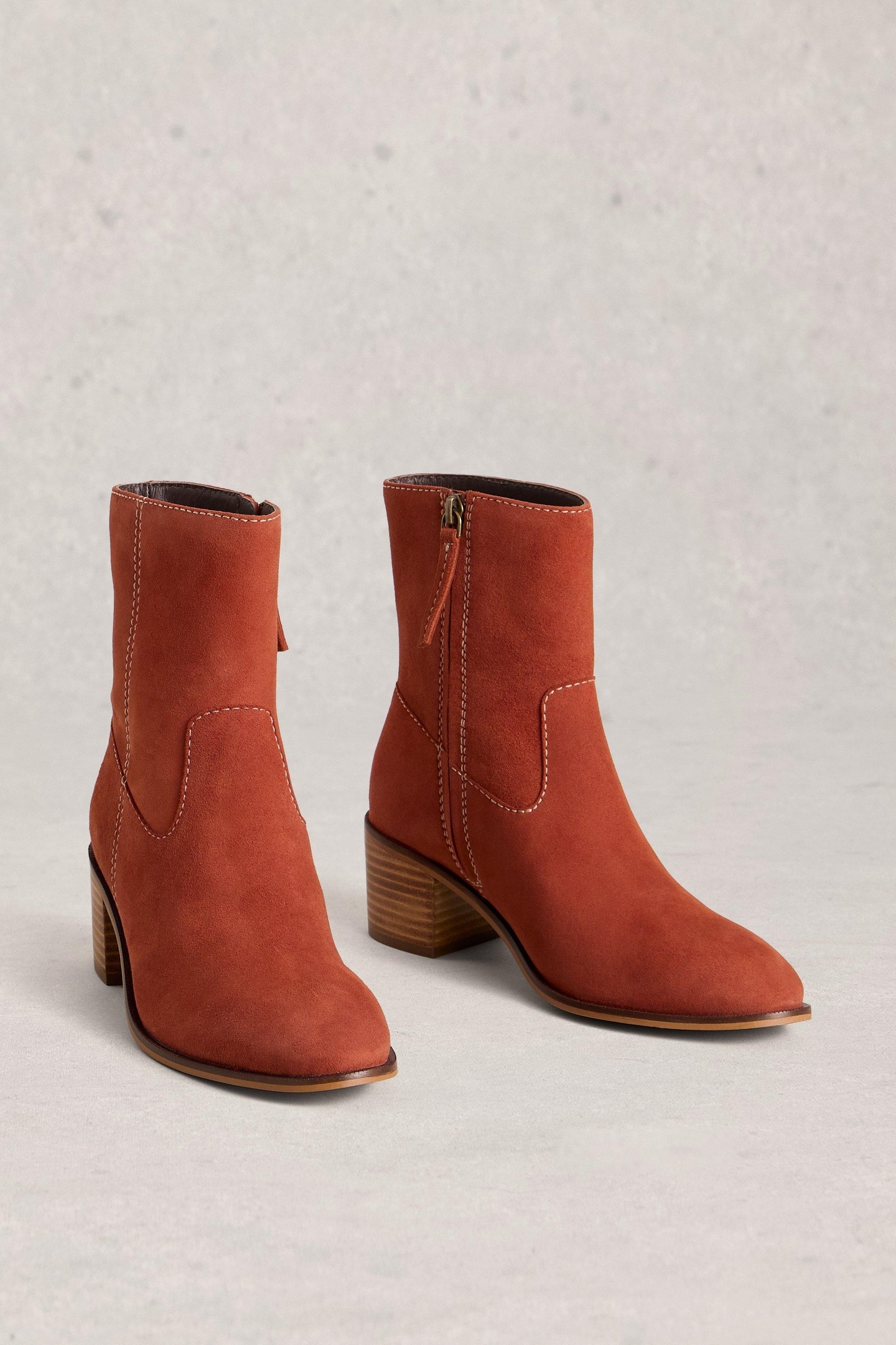 IZZY SUEDE ANKLE BOOT DARK ORANGE 1