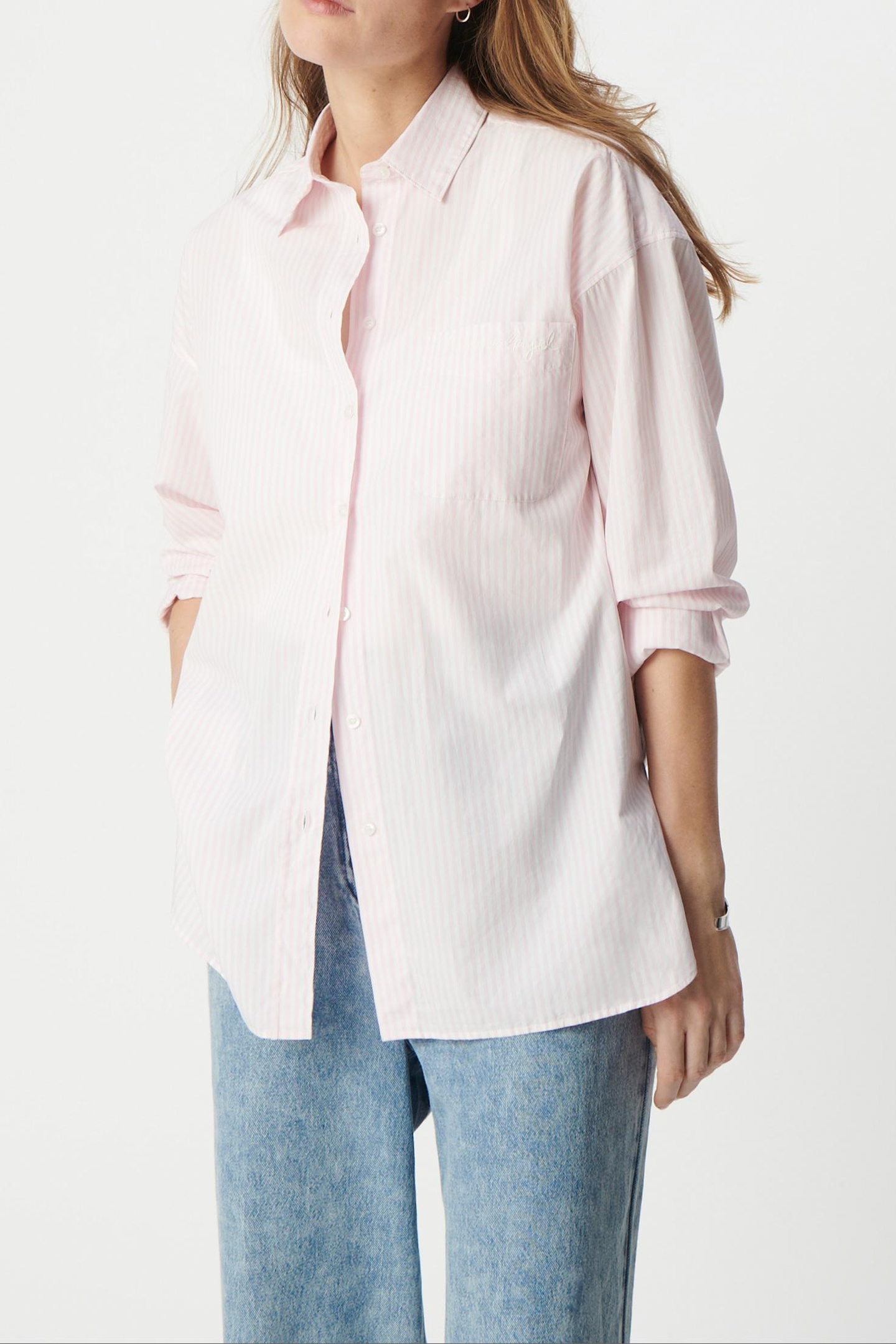 OVERSIZED PINK STRIPED ORGANIC COTTON SHIRT 2
