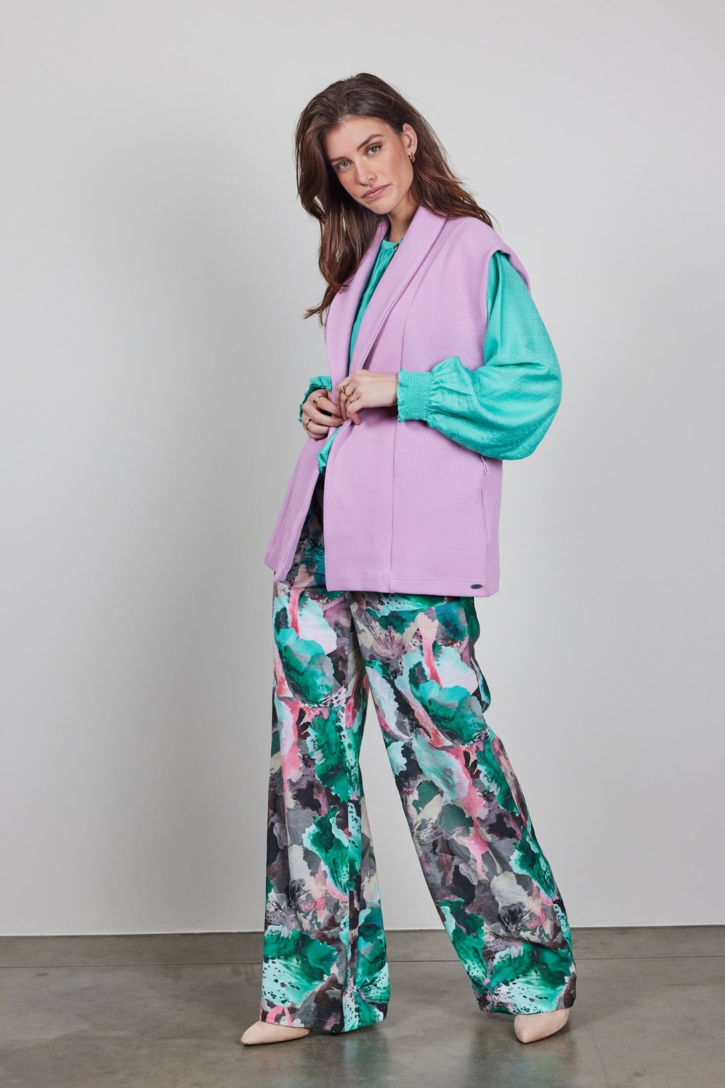 PRINTED PANTS BREEZER IN LIGHTGREY WITH DREAMSCAPE PRINT 3