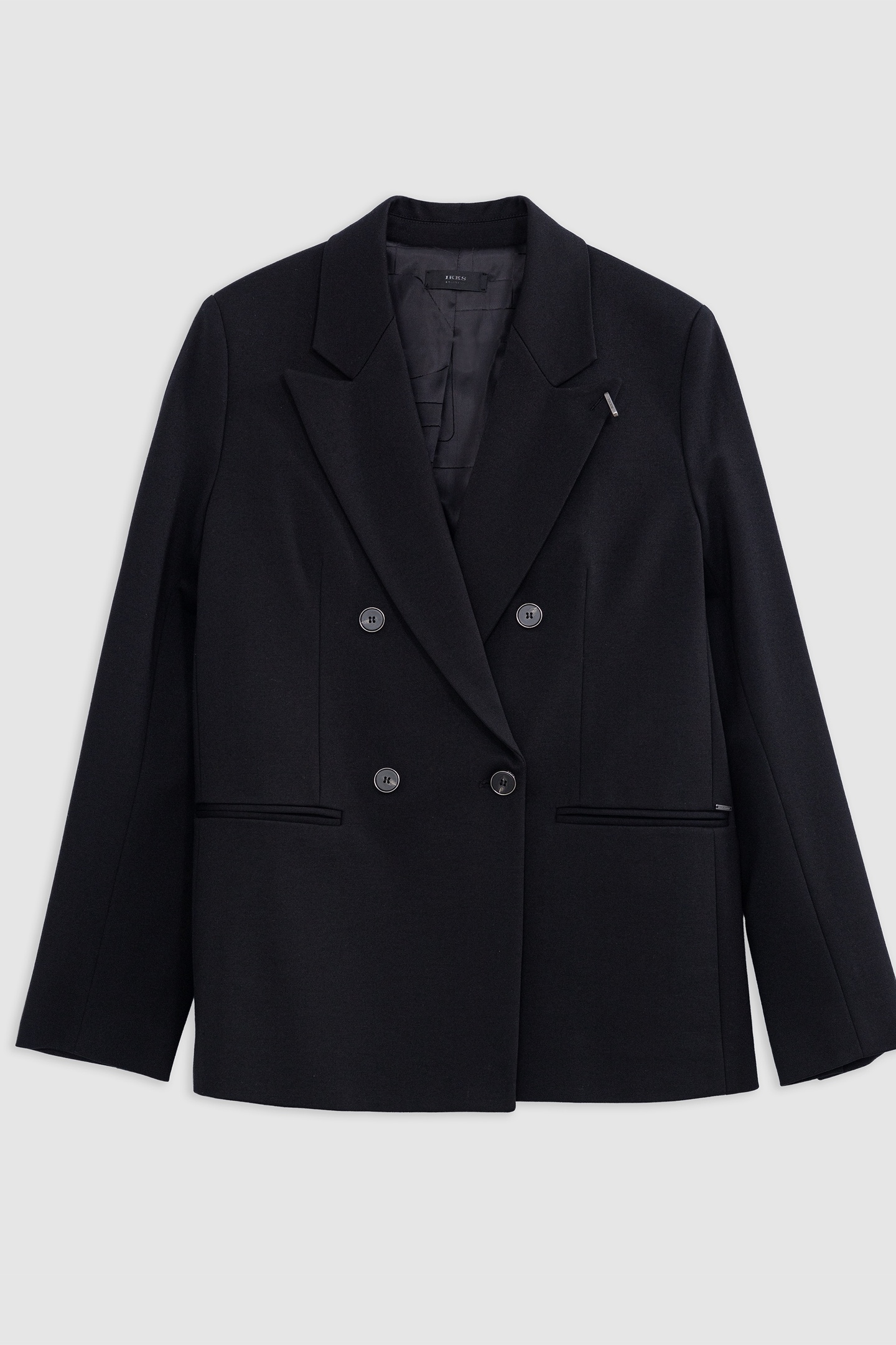 SCHWARZER WEITER BLAZER AUS MILANO-STRICK 5