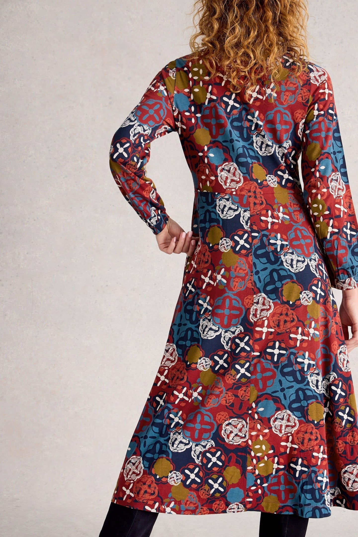 MEGAN JERSEY DRESS CHARTREUSE MULTI 3