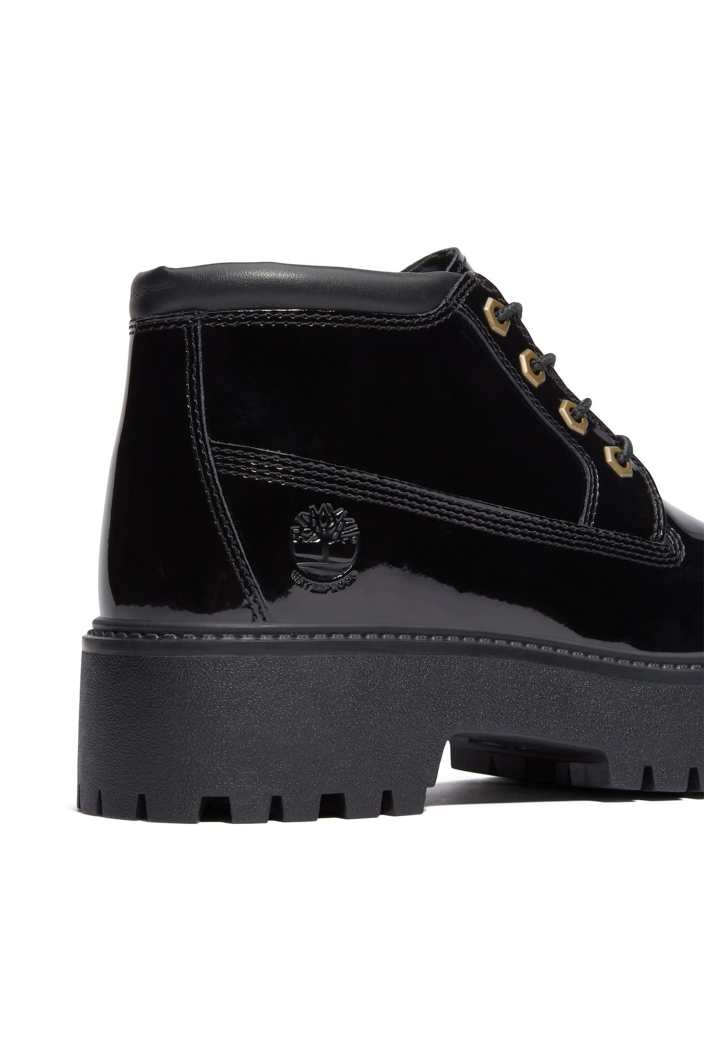 STONE STREET MID LACE UP WATERPROOF BOOT BLACK PATENT LEATHE 9