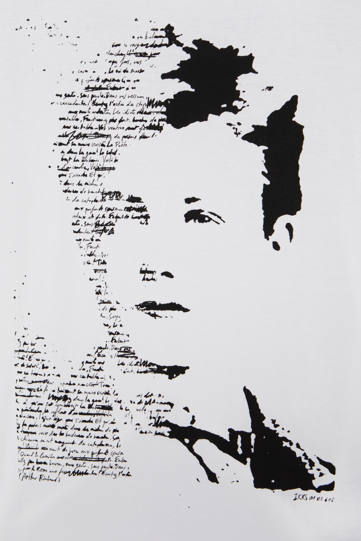 WHITE ORGANIC COTTON VISUAL ARTY ROCK FACE T-SHIRT 4