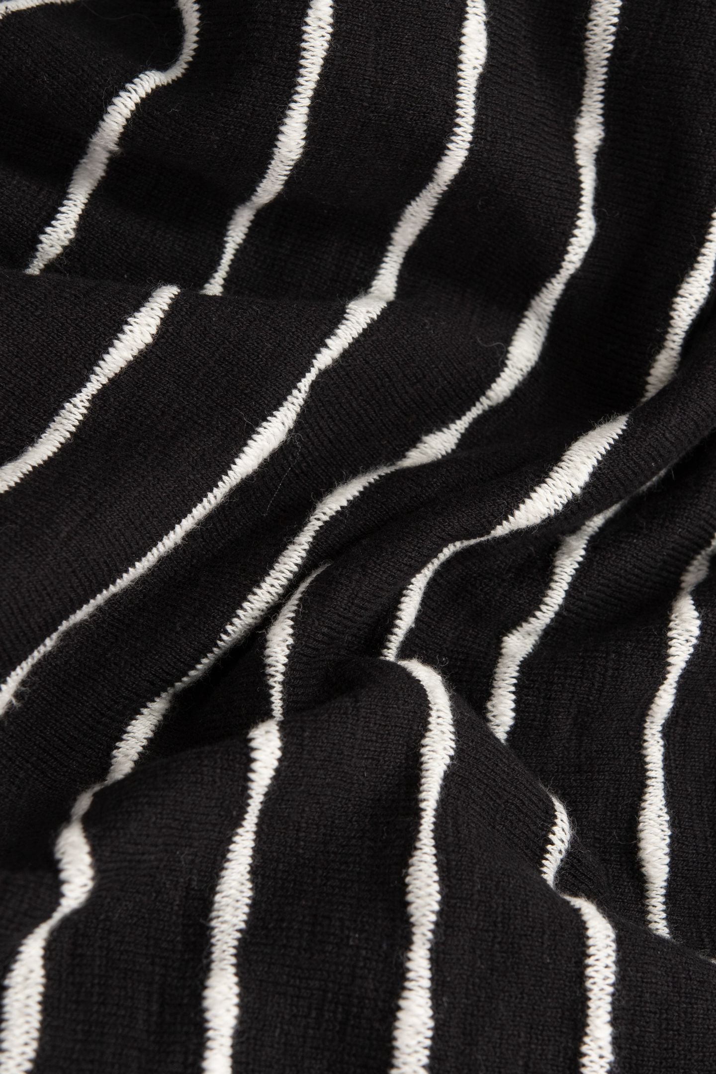 BLACK FINE KNIT SAILOR SWEATER, WHITE STRIPES 6
