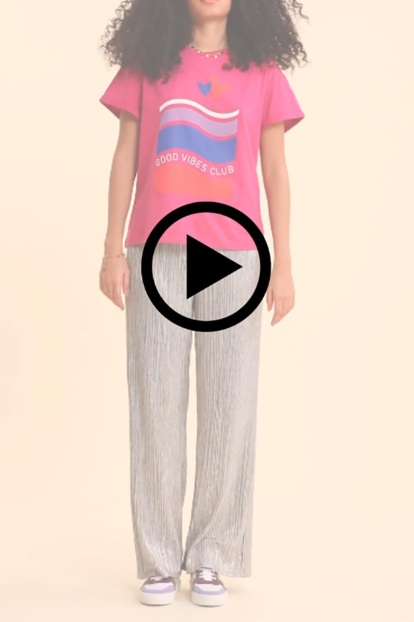 PINK T-SHIRT MESSAGE, STRIPES, HEARTS VIOLINE 5