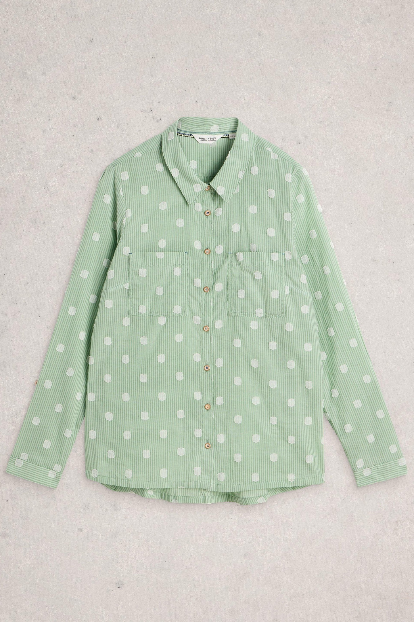 SOPHIE ORGANIC COTTON SHIRT GREEN MULTI 4