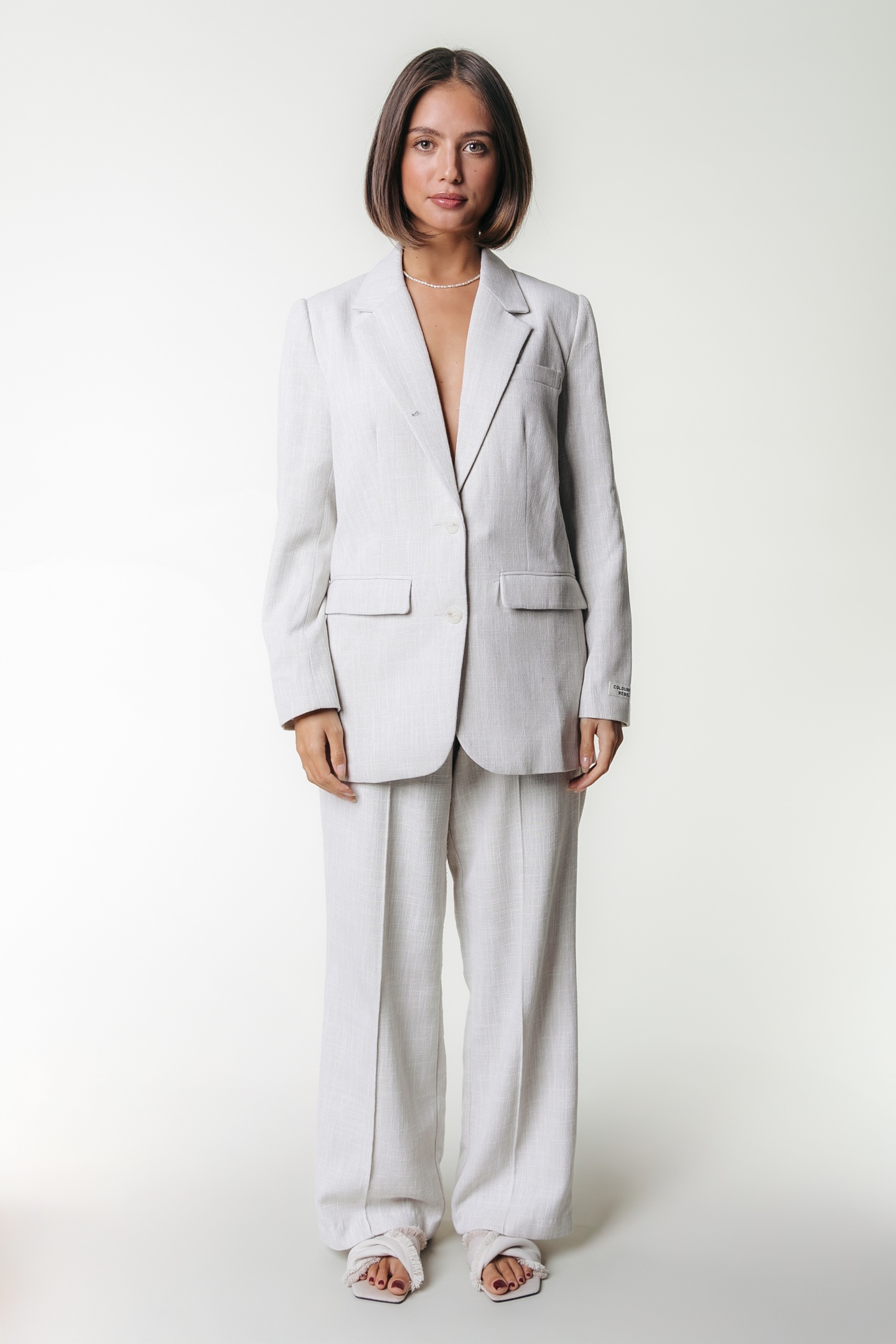 RUS STRUCTURE PINTUCK STRAIGHT PANTS BEIGE 1