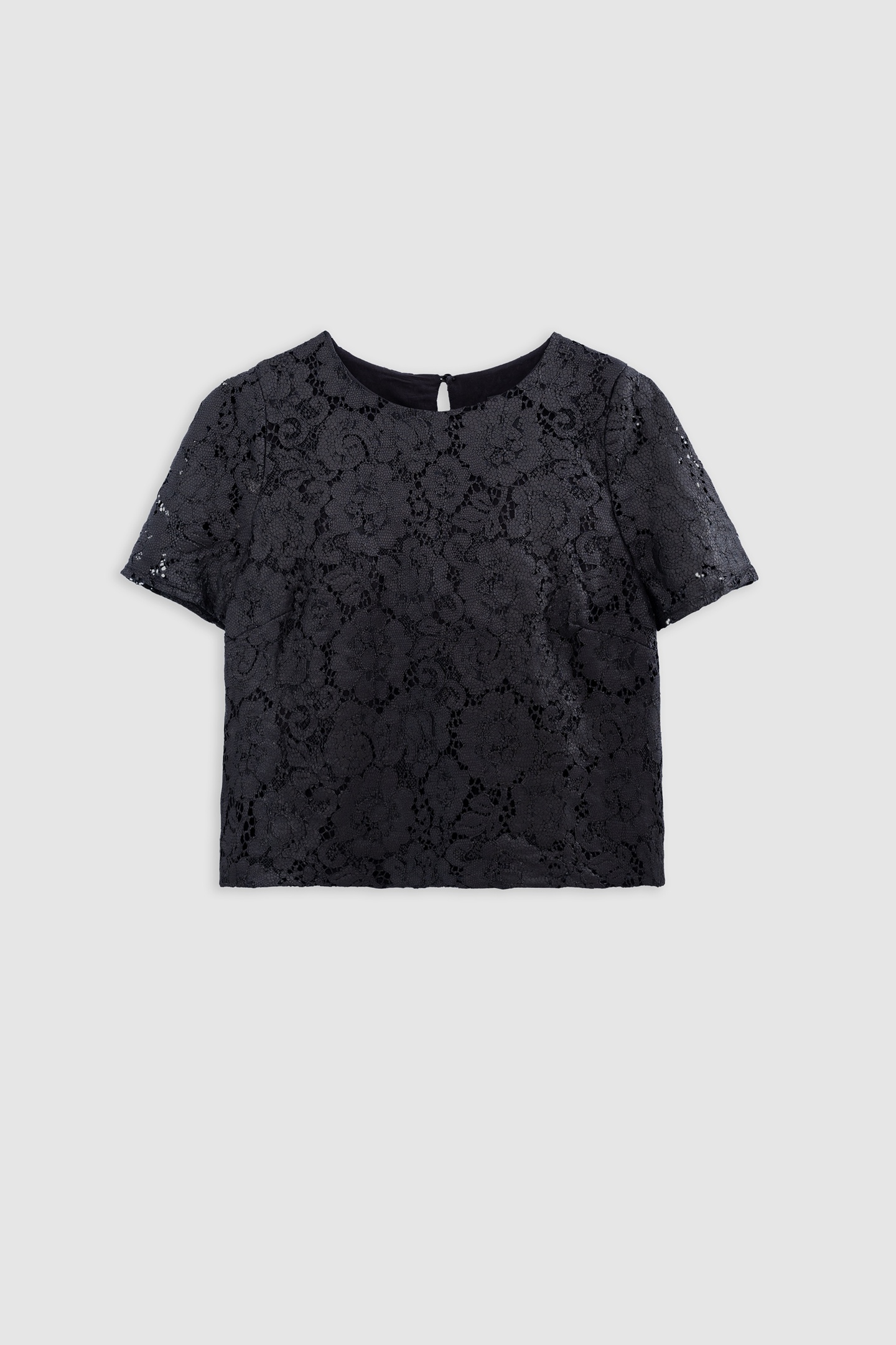 BLACK TOP WITH LACE COATING EFFECT 5
