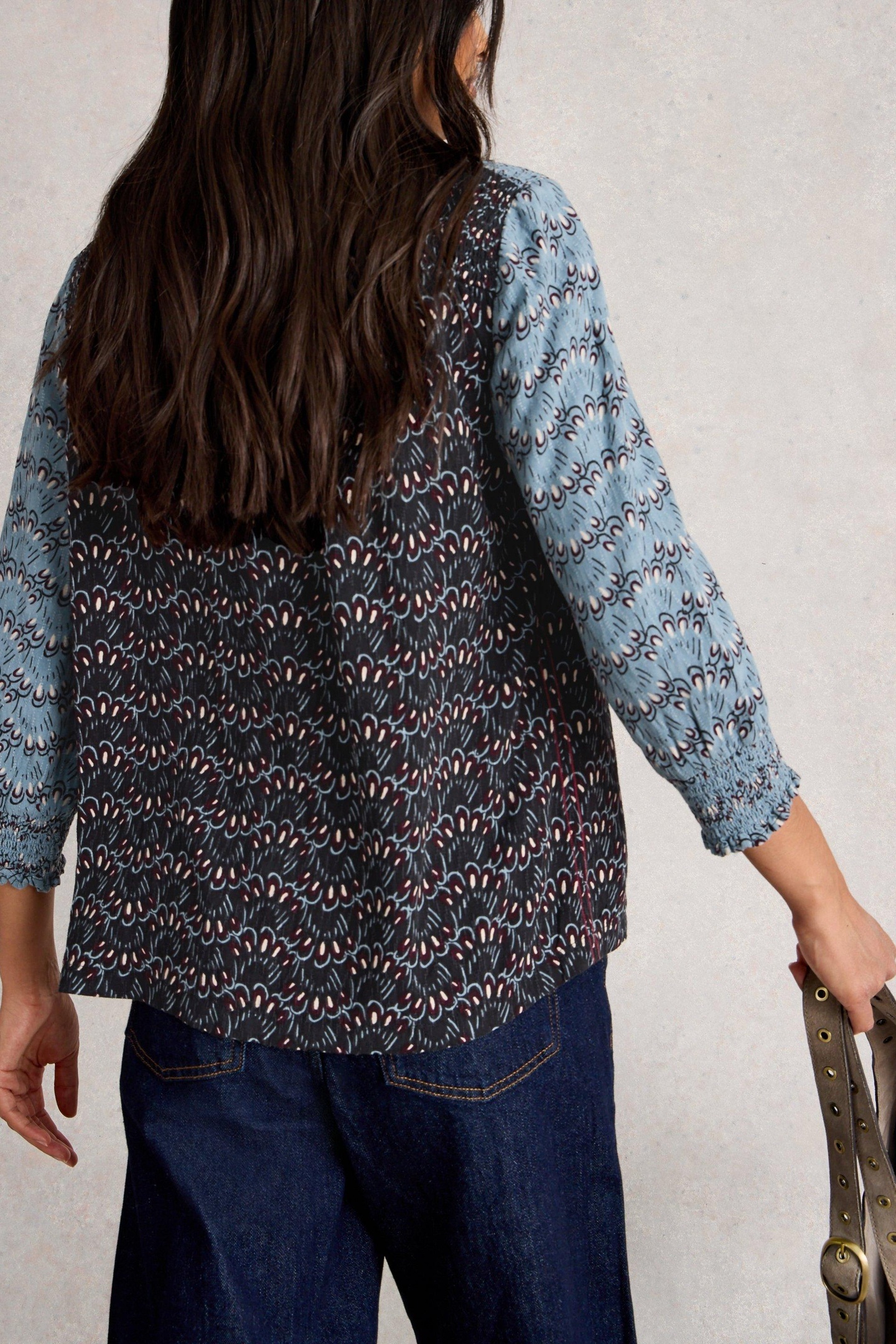 MAY MIXED PRINT TOP BLUE MULTI 2