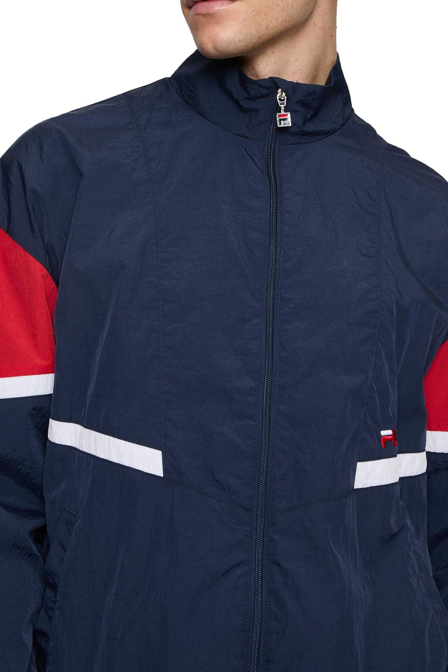 LOCHRISTI LOOSE TRACK JACKET BLACK IRIS-TRUE RED 6