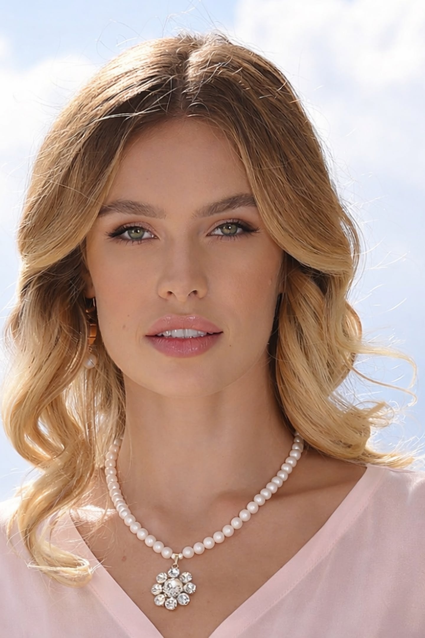 ANEMONE NECKLACE CREAM, CRYSTAL 4