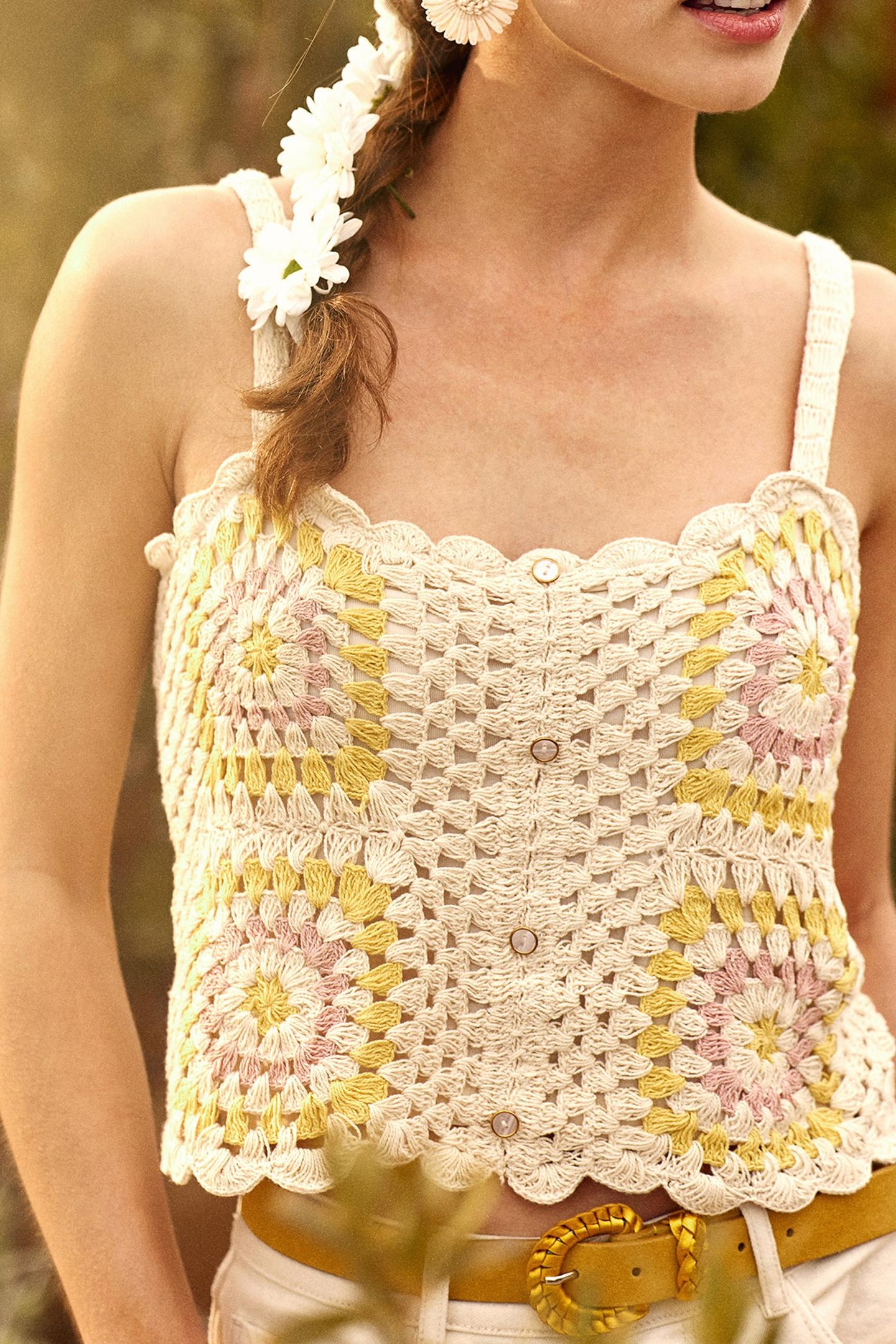 TOP ECRU CROCHET FINE STRAPS ECRU 9