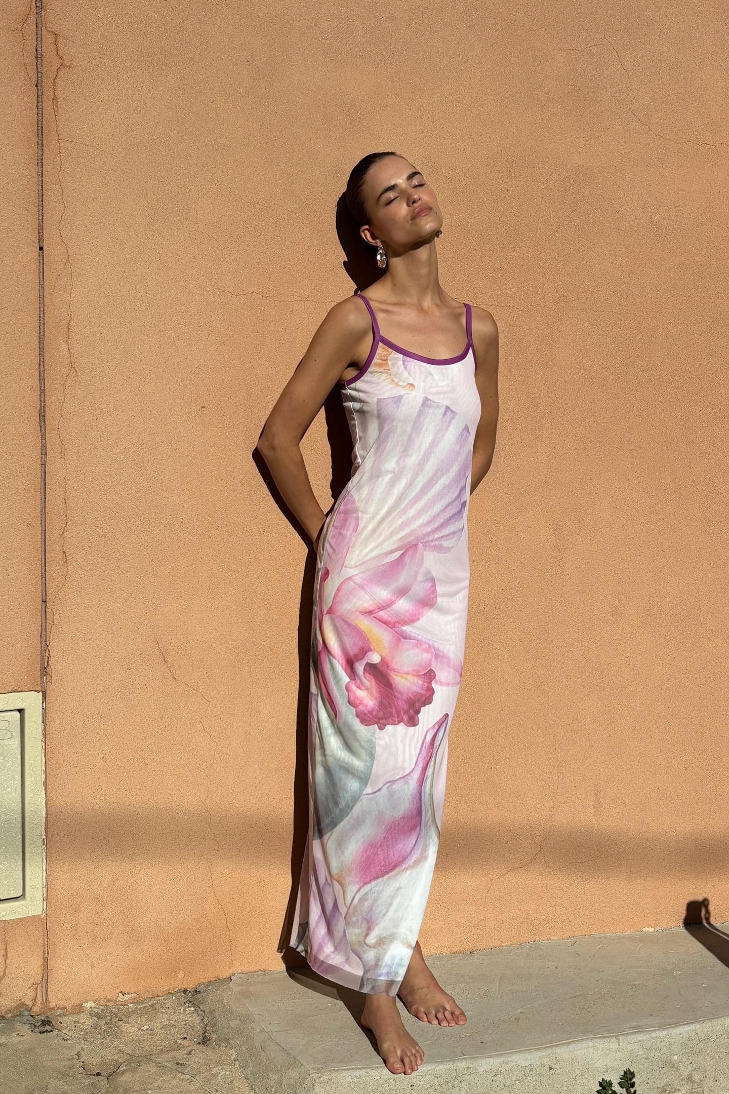 CLAIRE SPAGETTI MESH DRESS PINK 7